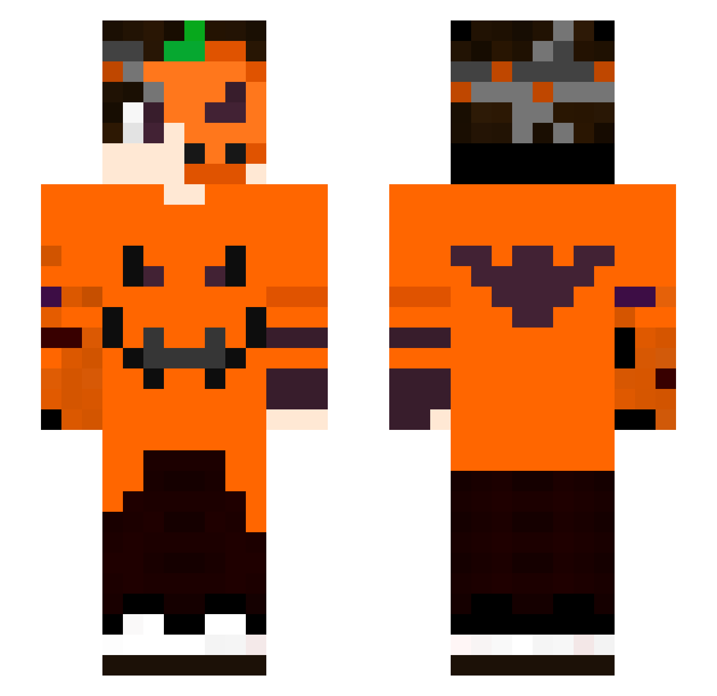 SwordTime Minecraft skin, front and back view