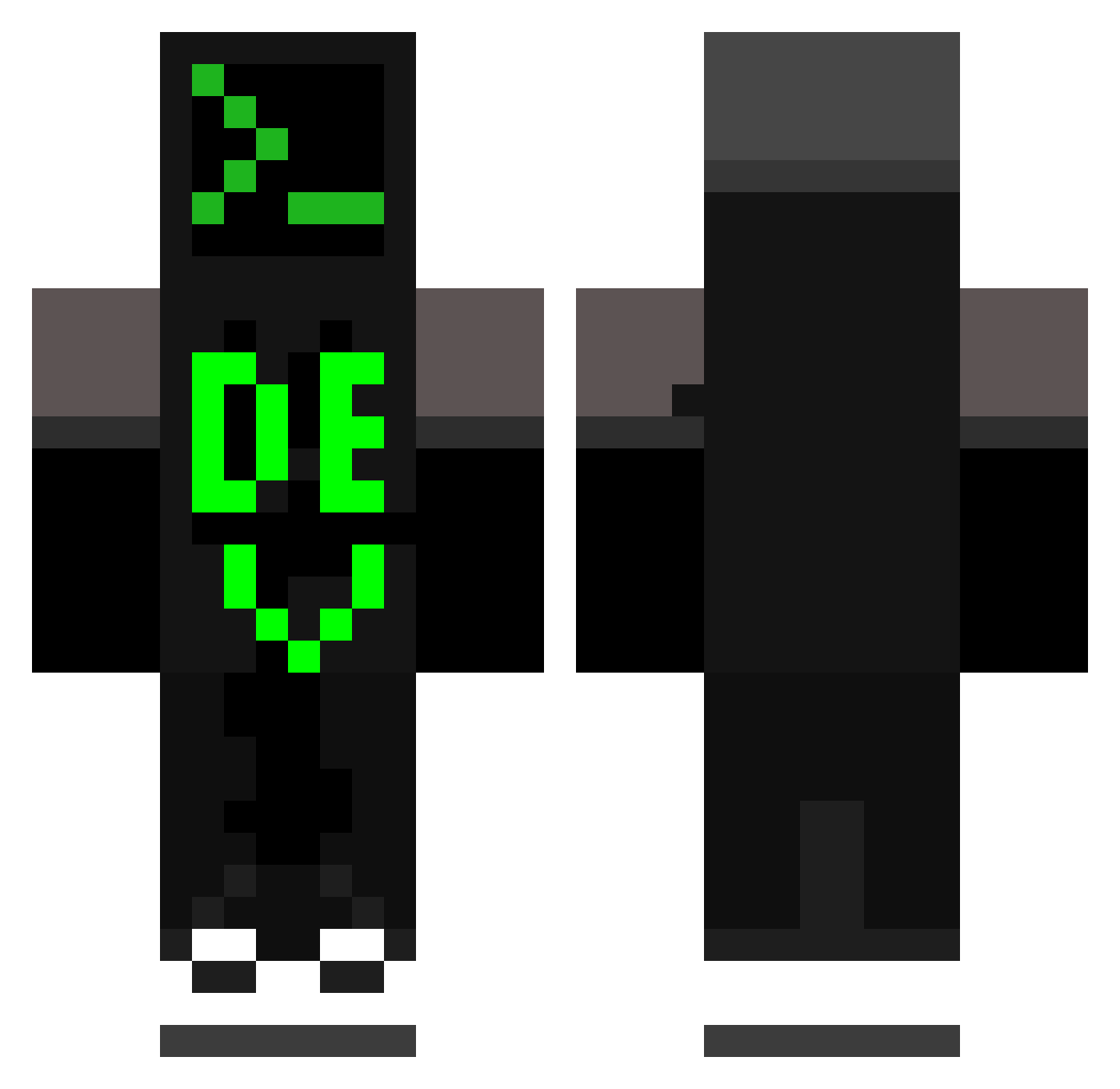 Koolyc Minecraft skin, front and back view