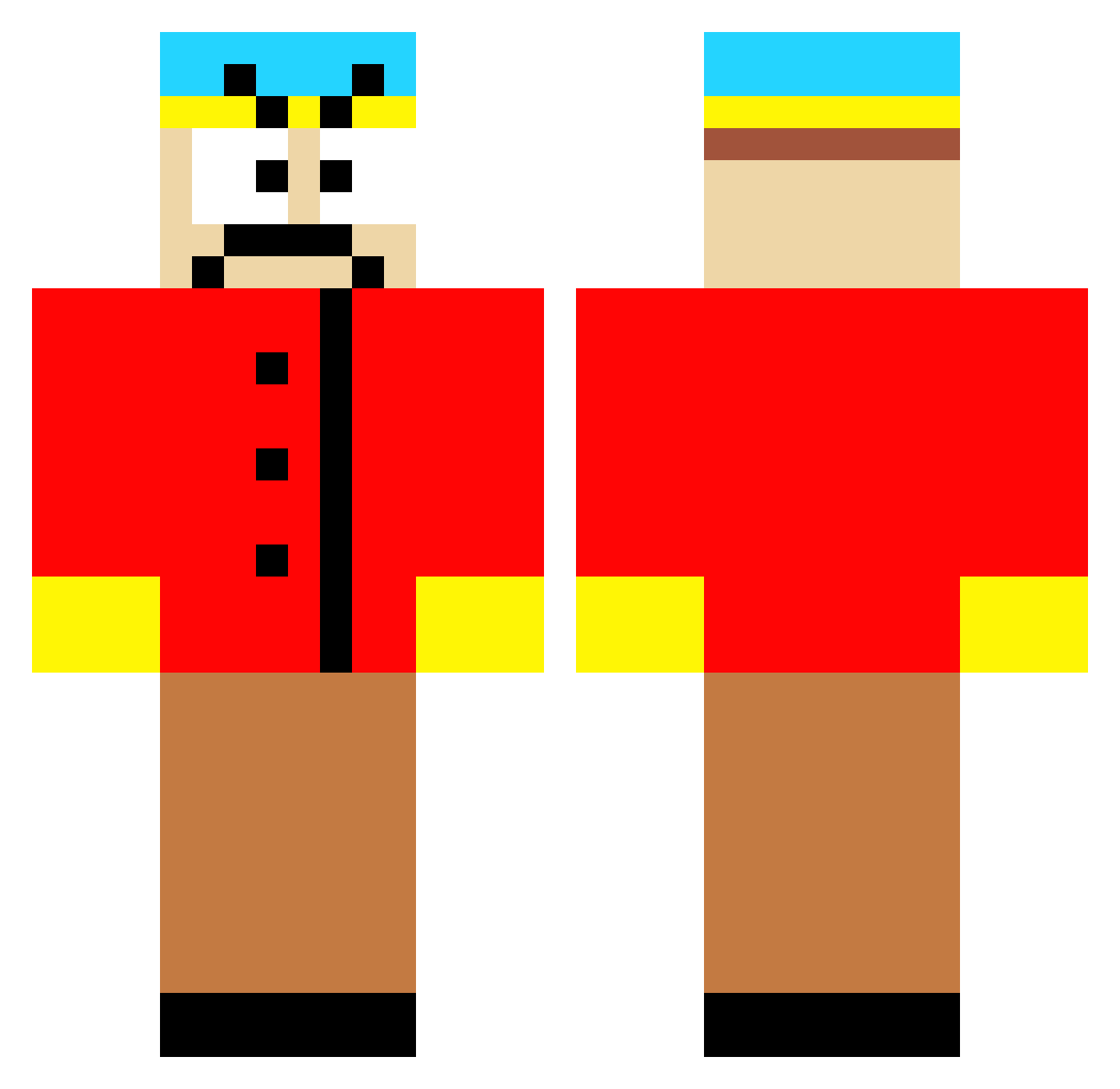 cartman666 Minecraft skin, front and back view