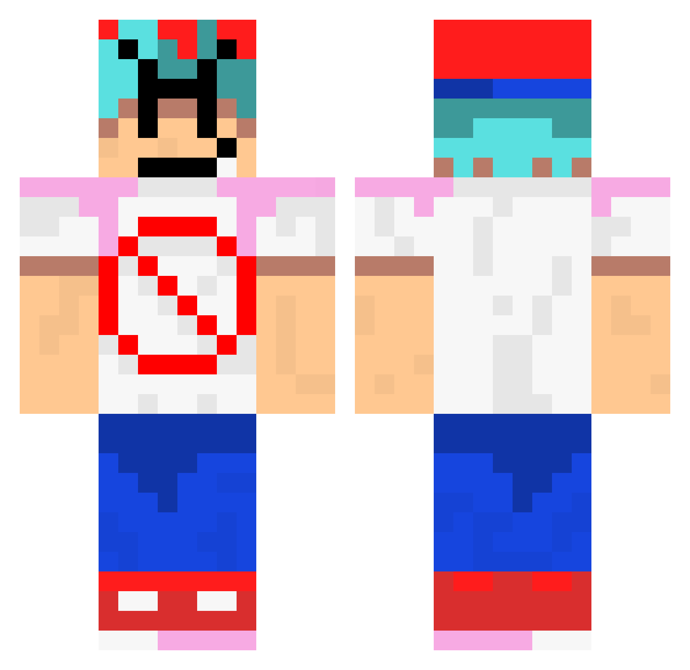 KazaKi_ Minecraft skin, front and back view