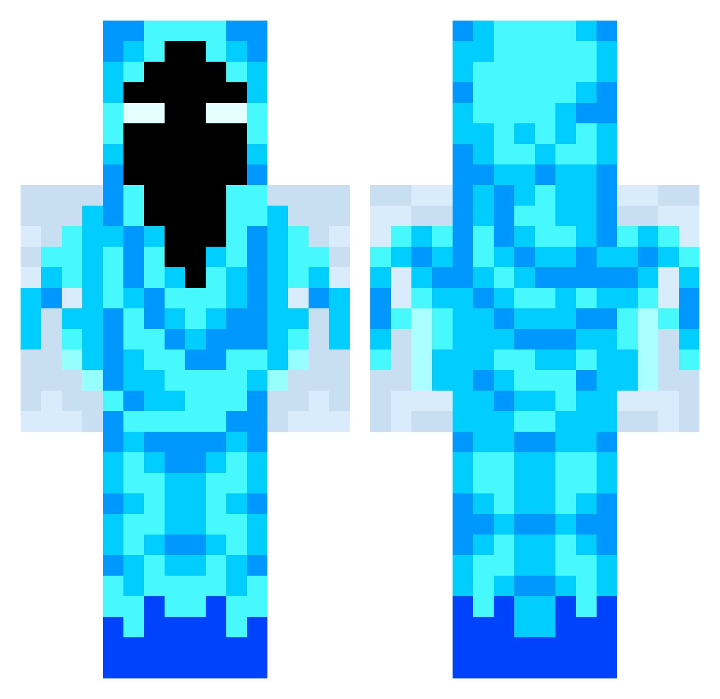 OI0G Minecraft skin, front and back view