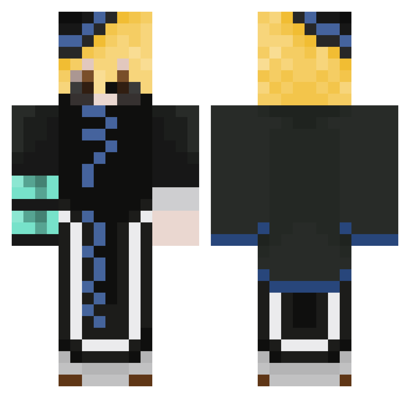 Tabouret_Lisse Minecraft skin, front and back view