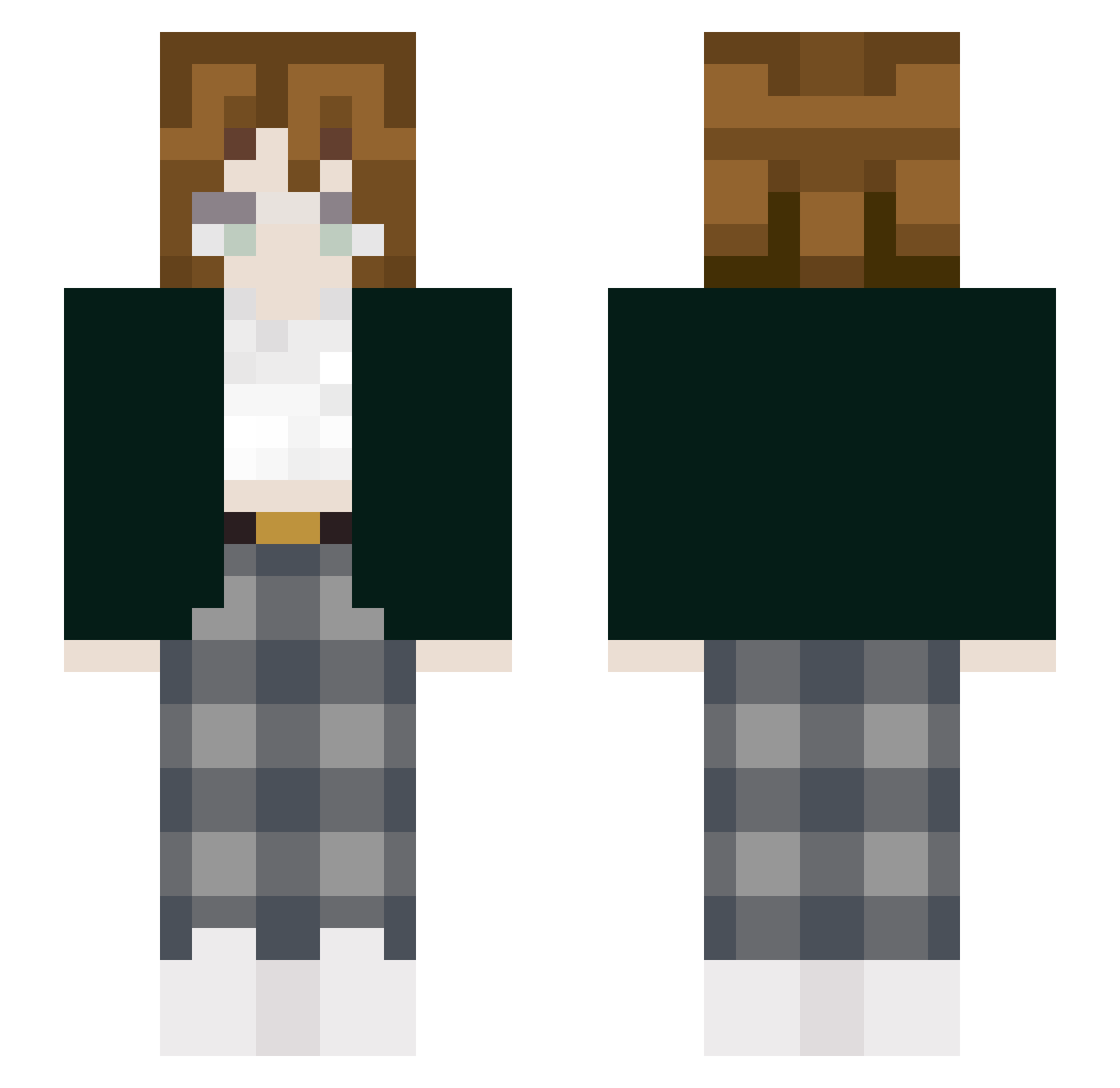 Zombie1480 Minecraft skin, front and back view