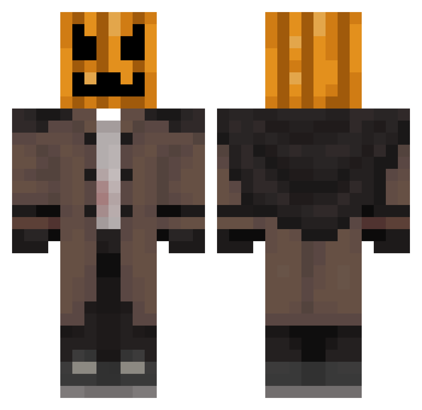 PunkPin Minecraft skin, front and back view