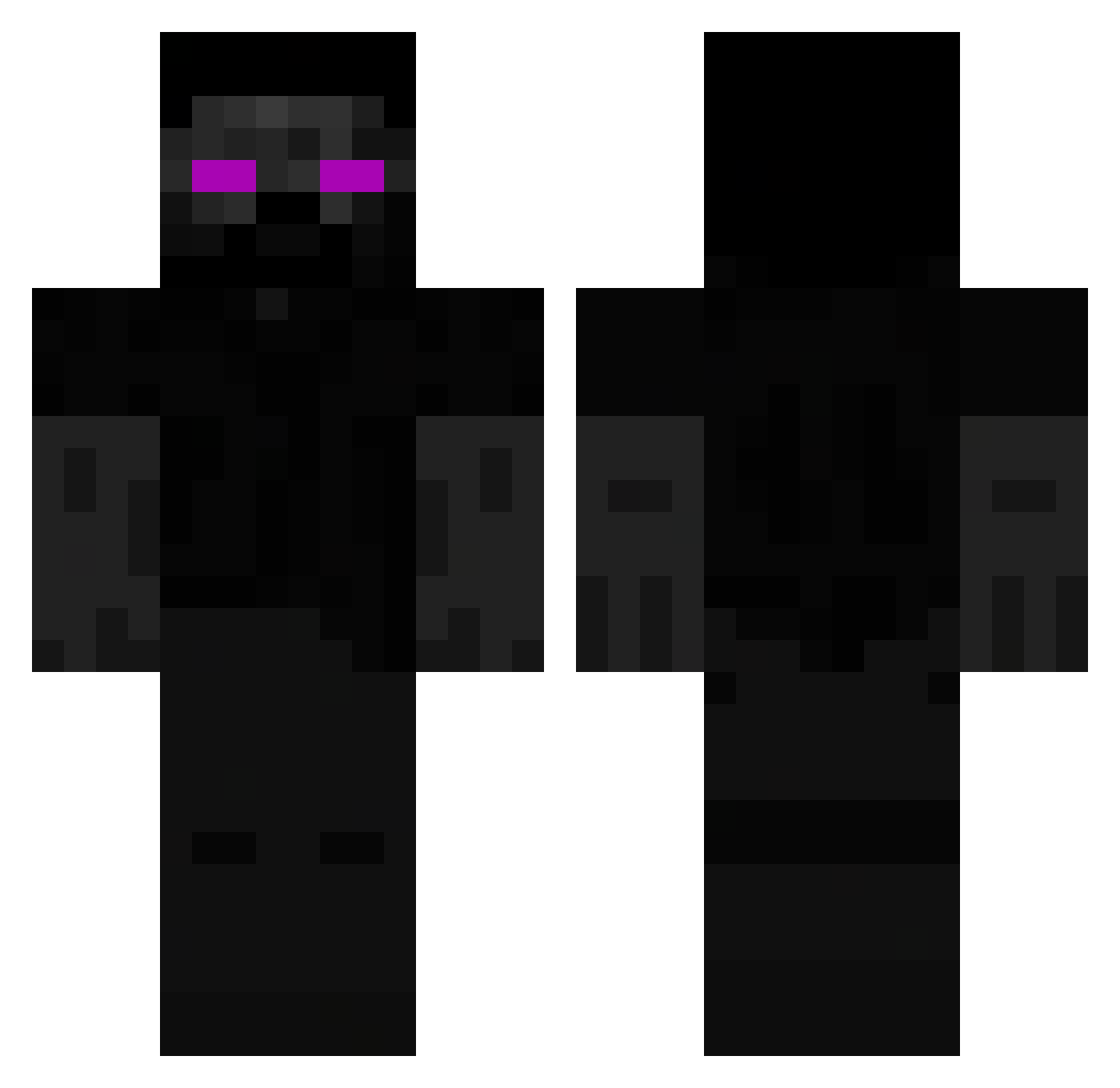 Endpearl Minecraft skin, front and back view