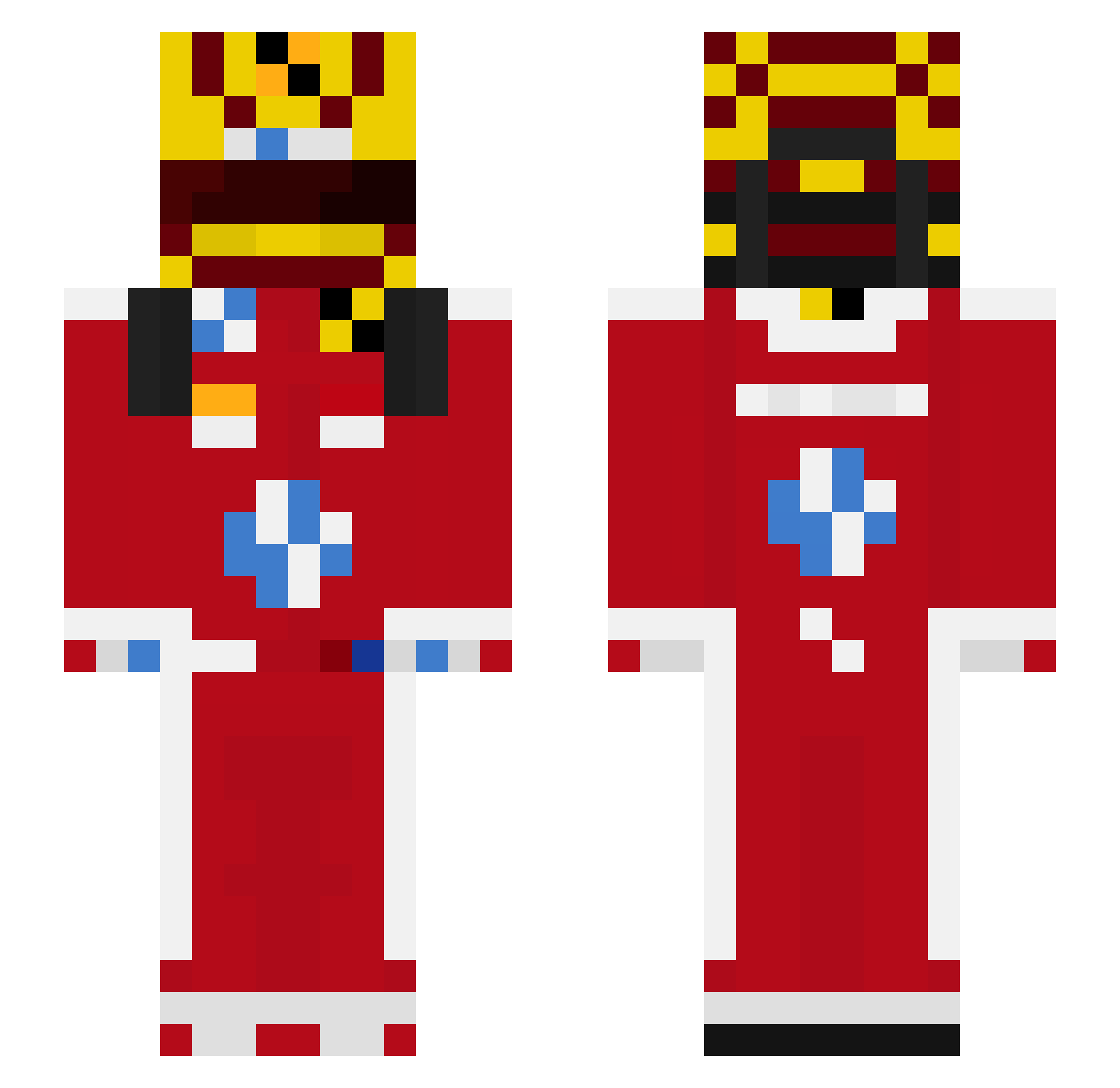Skitle69 Minecraft skin, front and back view