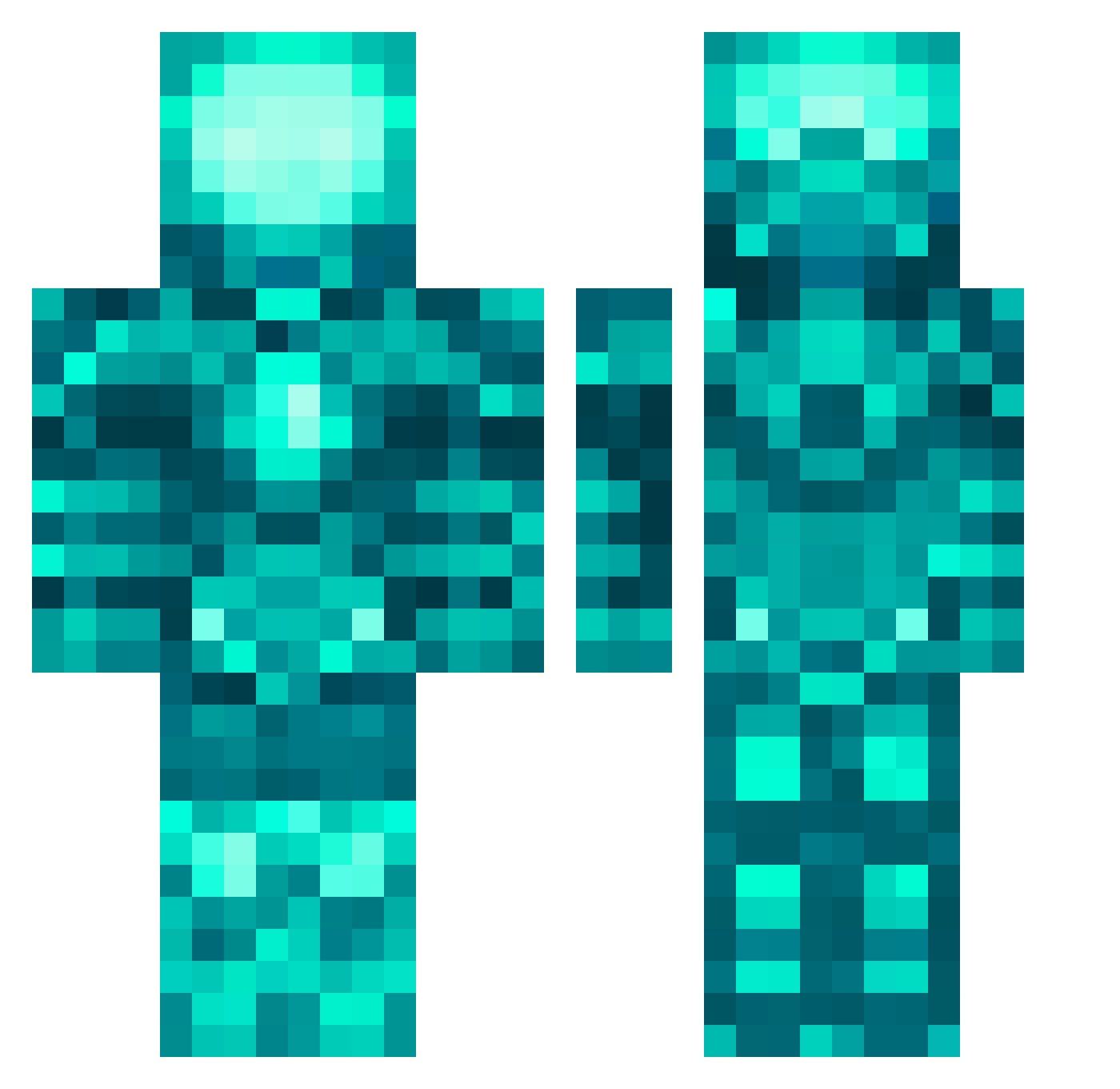 Ylaidan Minecraft skin, front and back view