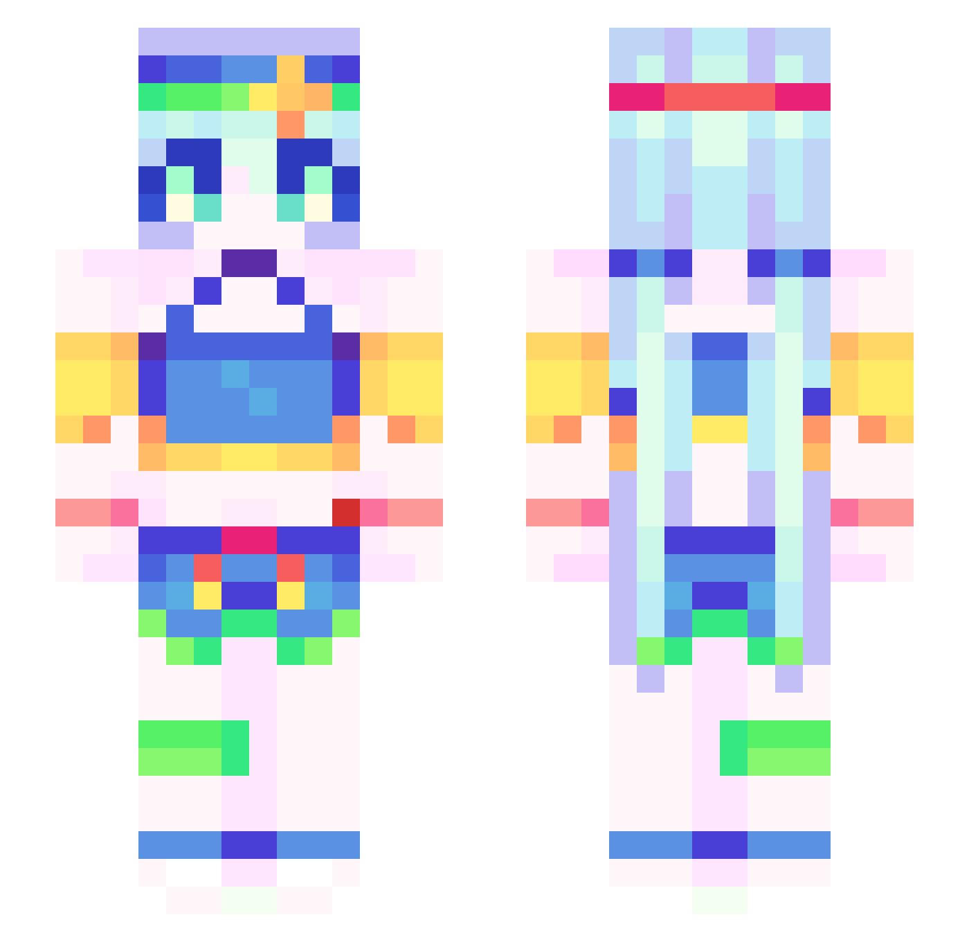 Yu__Ray Minecraft skin, front and back view