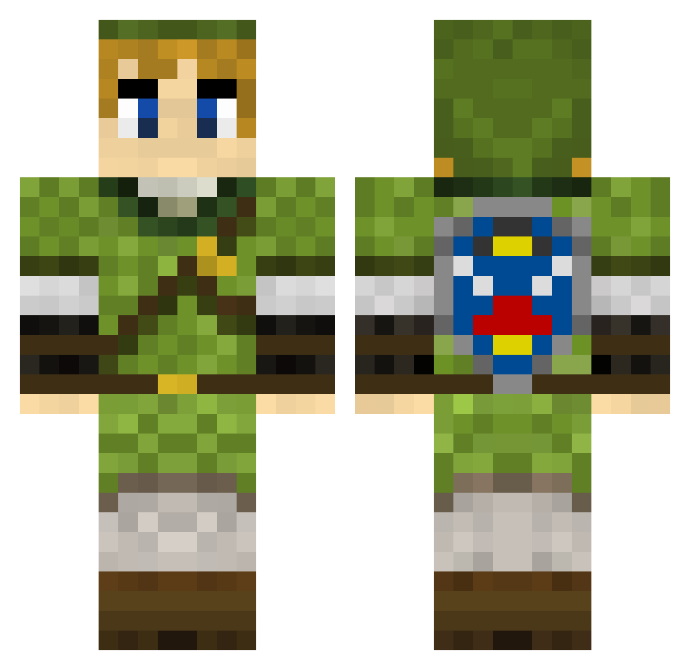 Zat Minecraft skin, front and back view