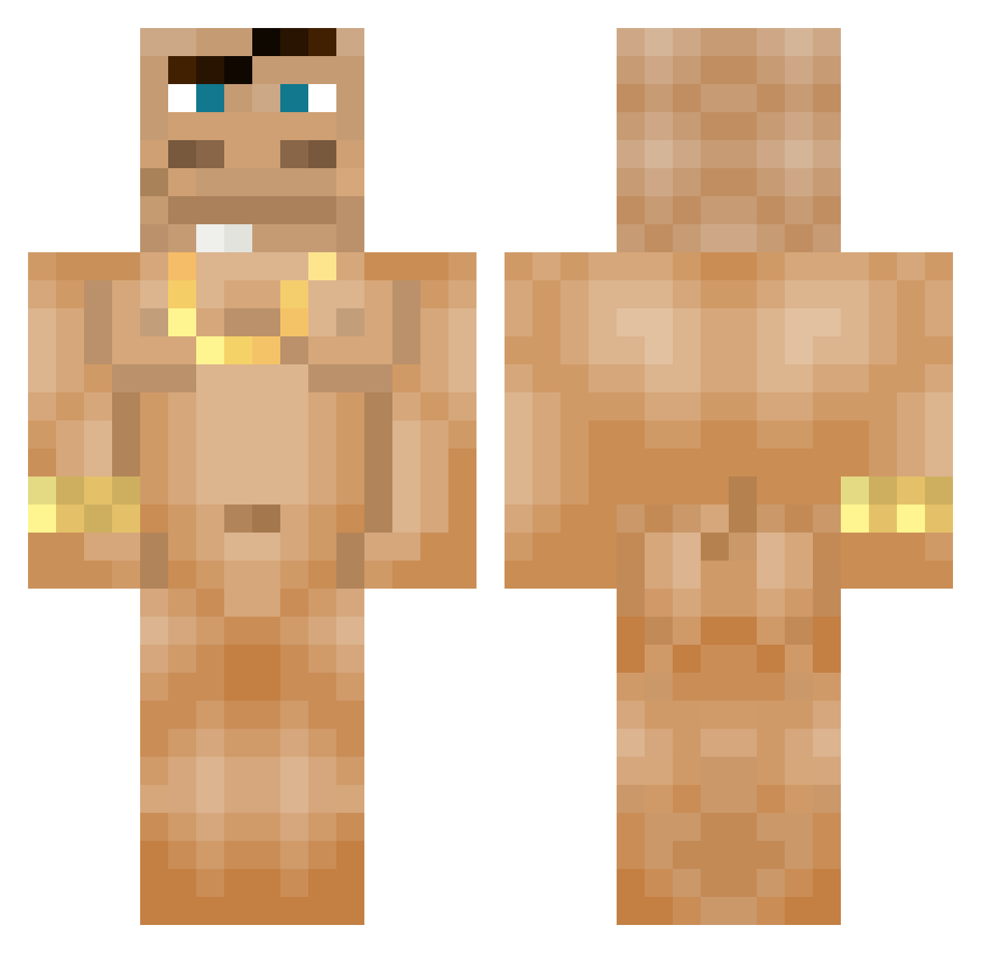 ImABuildingBloch Minecraft skin, front and back view