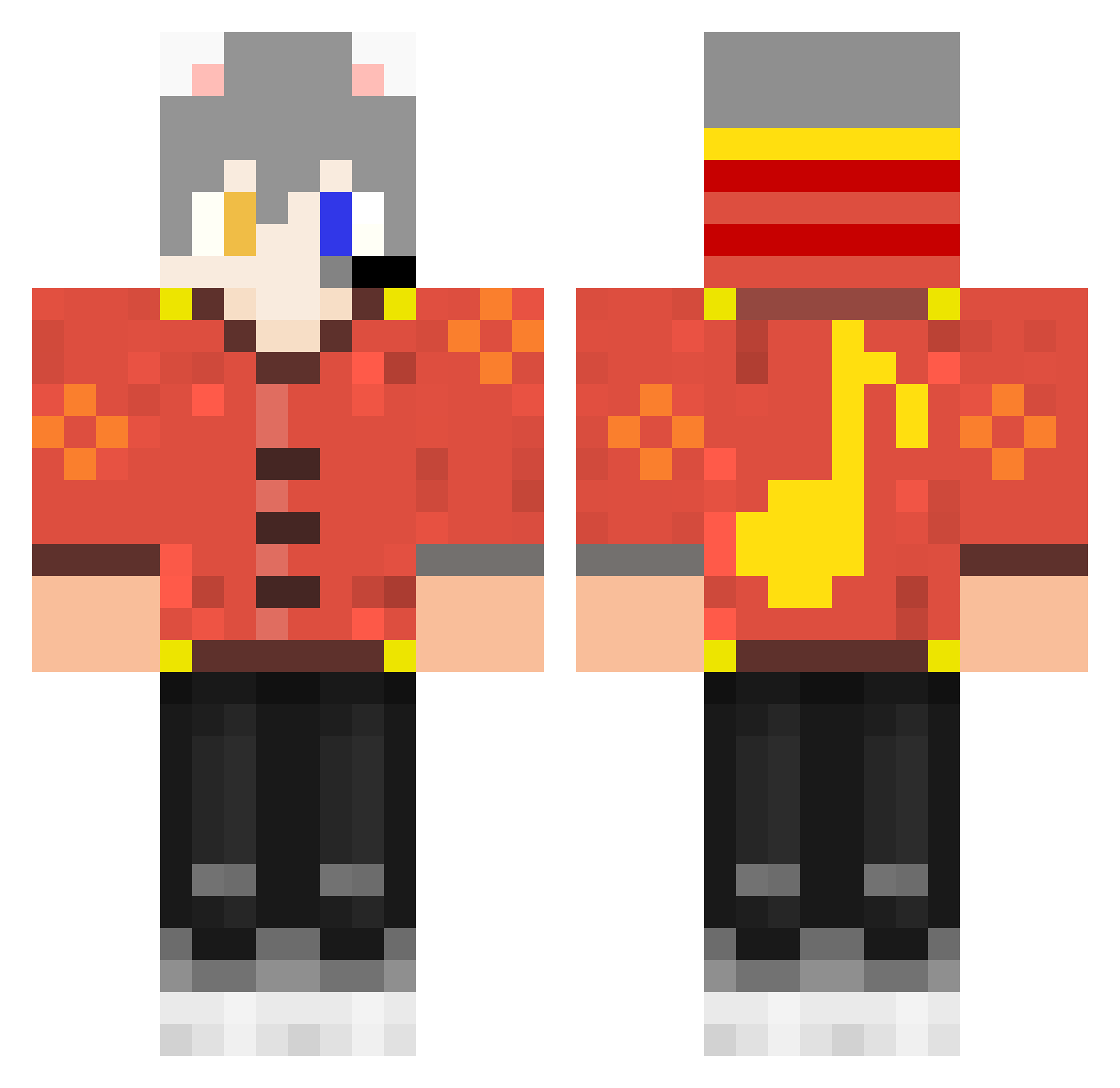 Nabobism Minecraft skin, front and back view