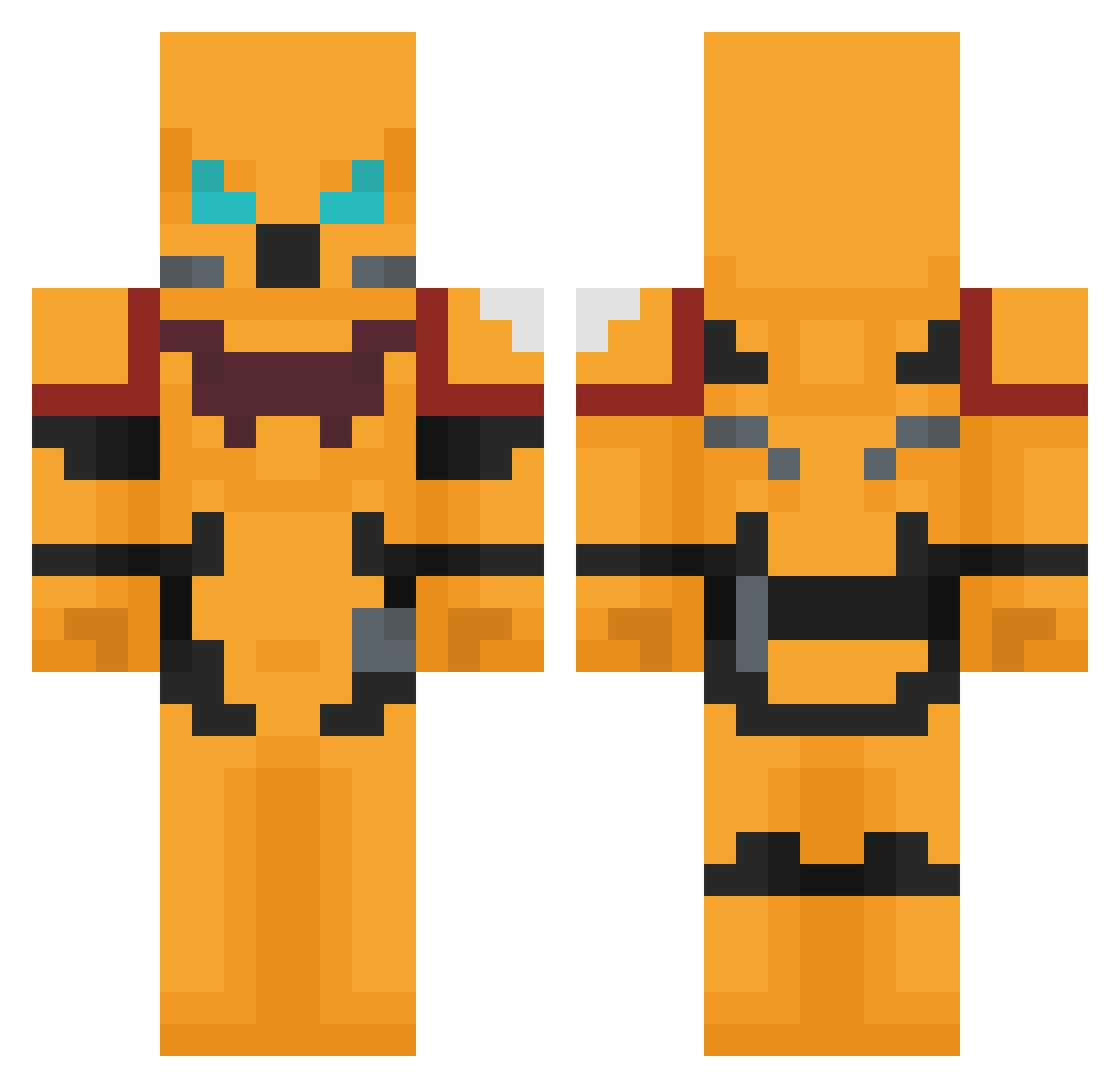 GordonFM Minecraft skin, front and back view