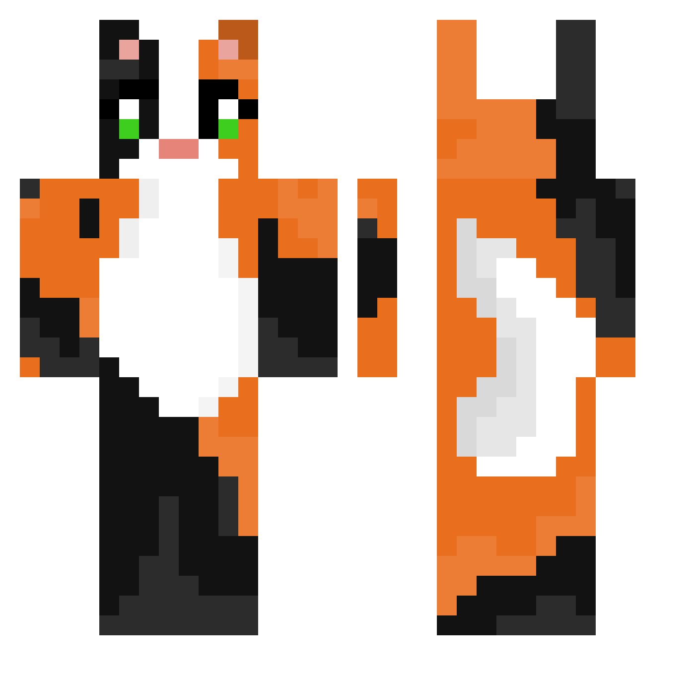 Hmorginator Minecraft skin, front and back view