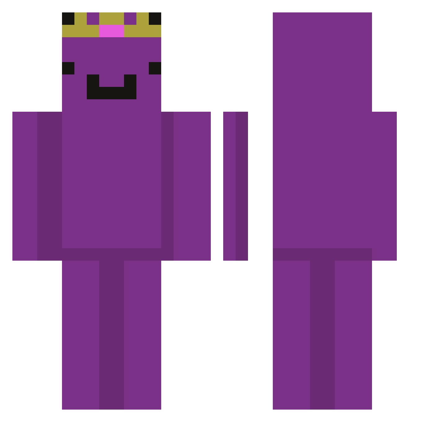 Jackstuffer Minecraft skin, front and back view