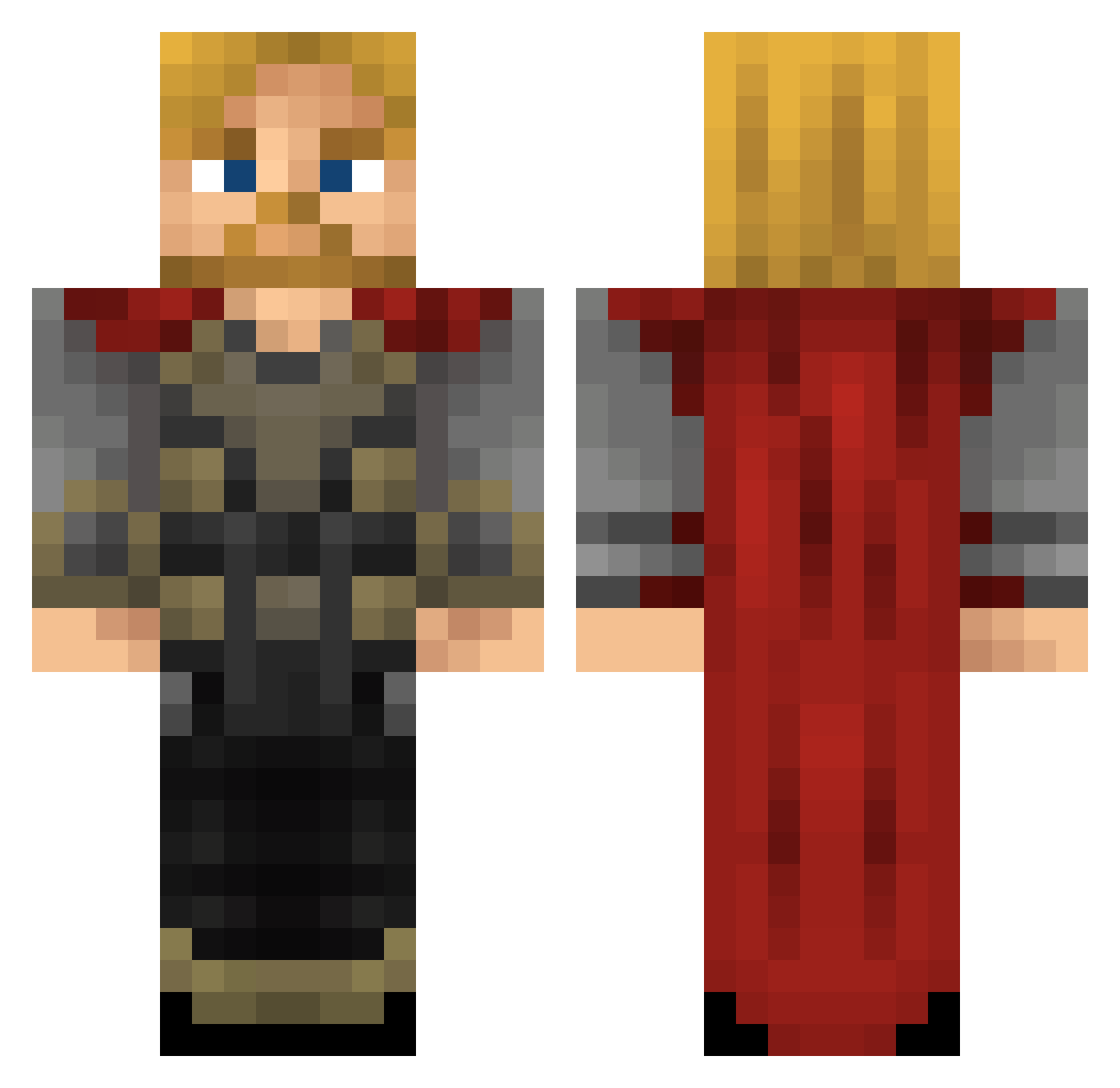 Barrada Minecraft skin, front and back view