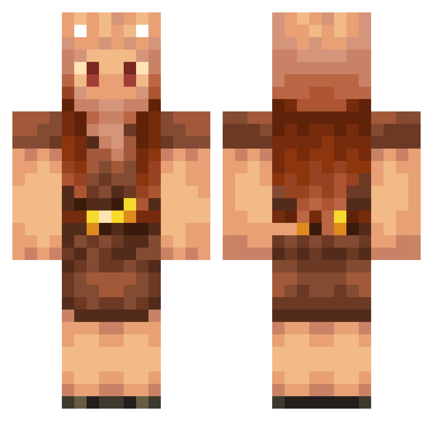 Misio123458 Minecraft skin, front and back view
