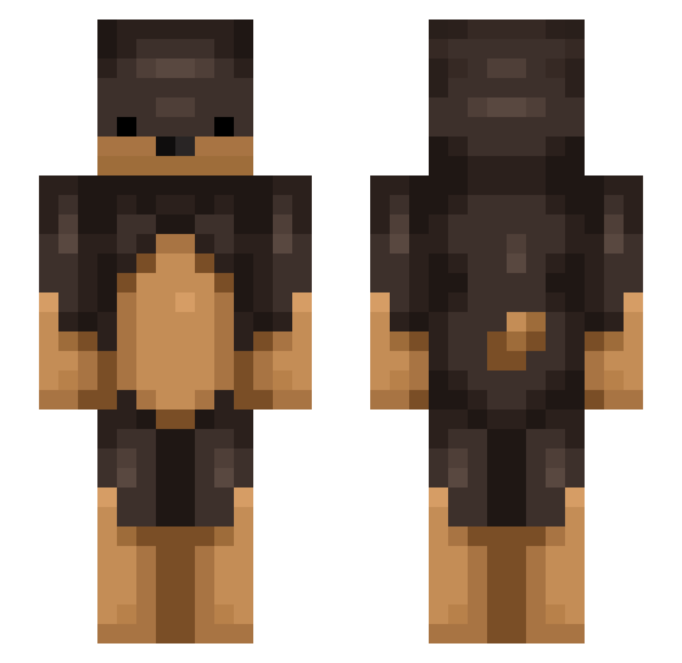 thecookiebear Minecraft skin, front and back view