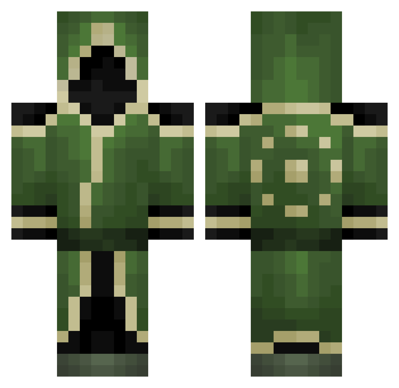 pyrexia Minecraft skin, front and back view