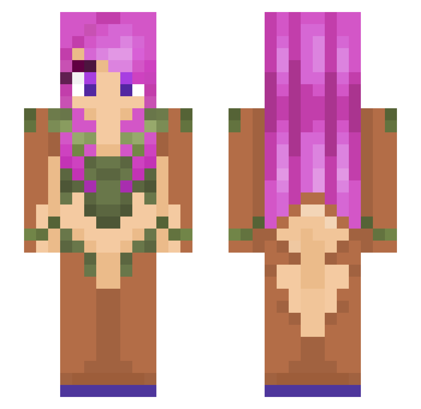 LilliaHooflicker Minecraft skin, front and back view