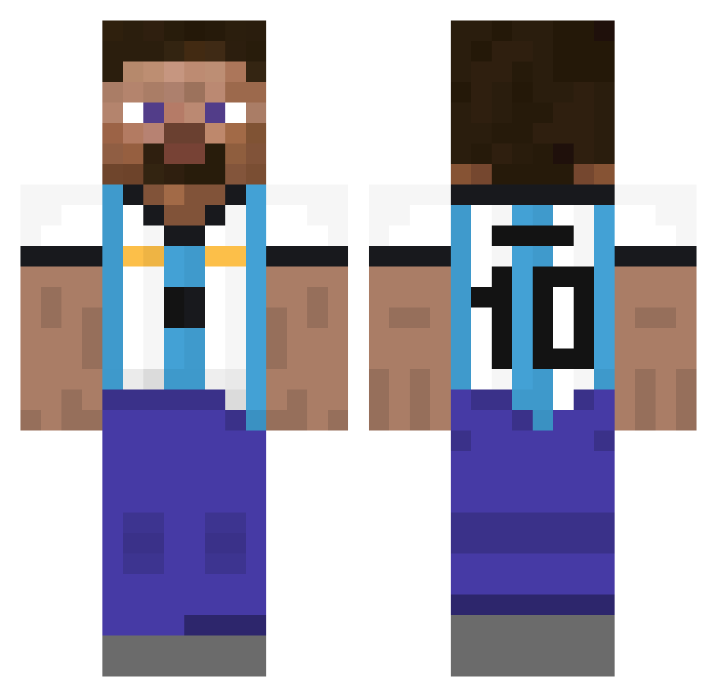 MrGiffel Minecraft skin, front and back view