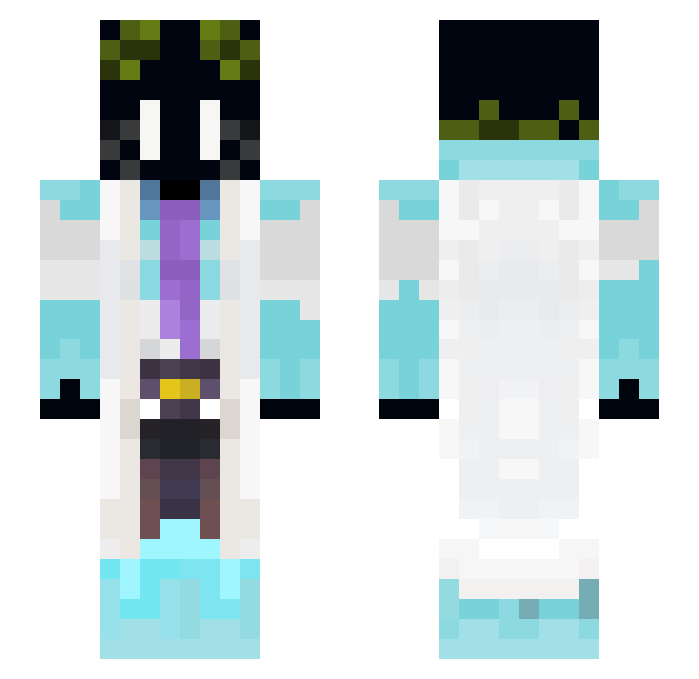 HermesTraveler Minecraft skin, front and back view
