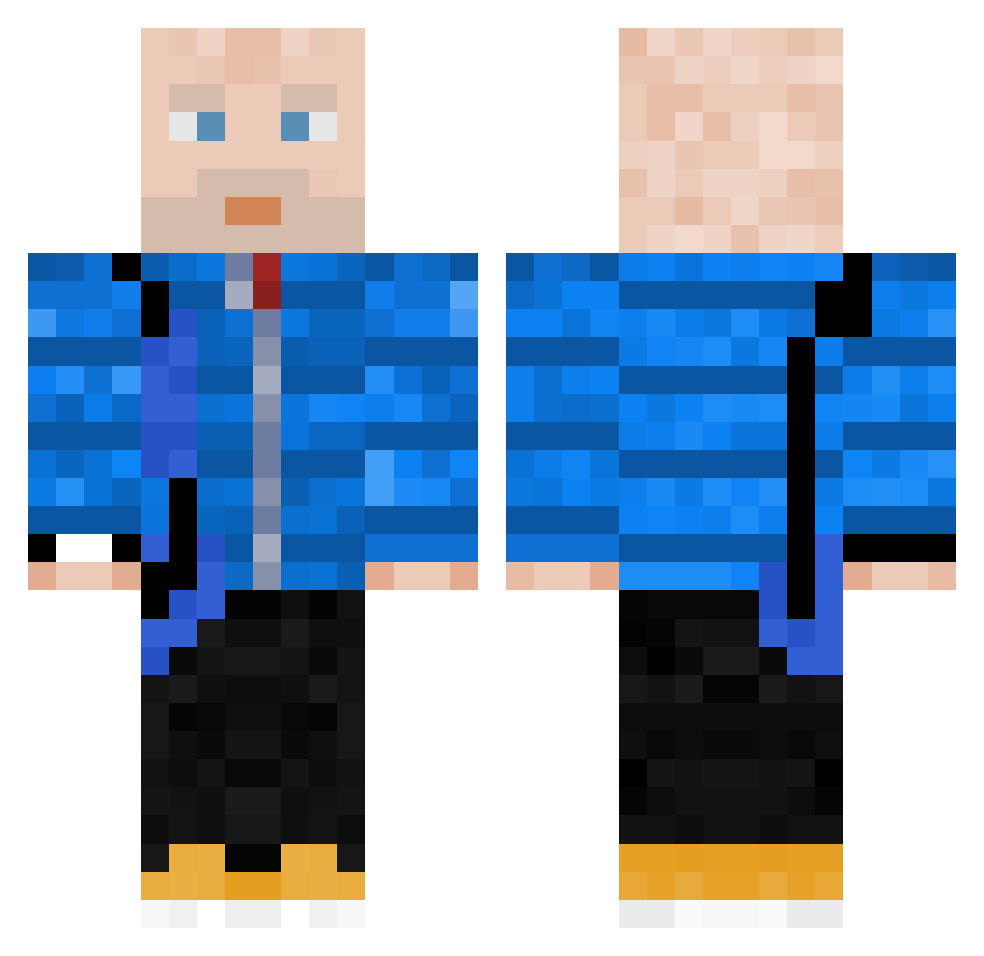 shransky Minecraft skin, front and back view