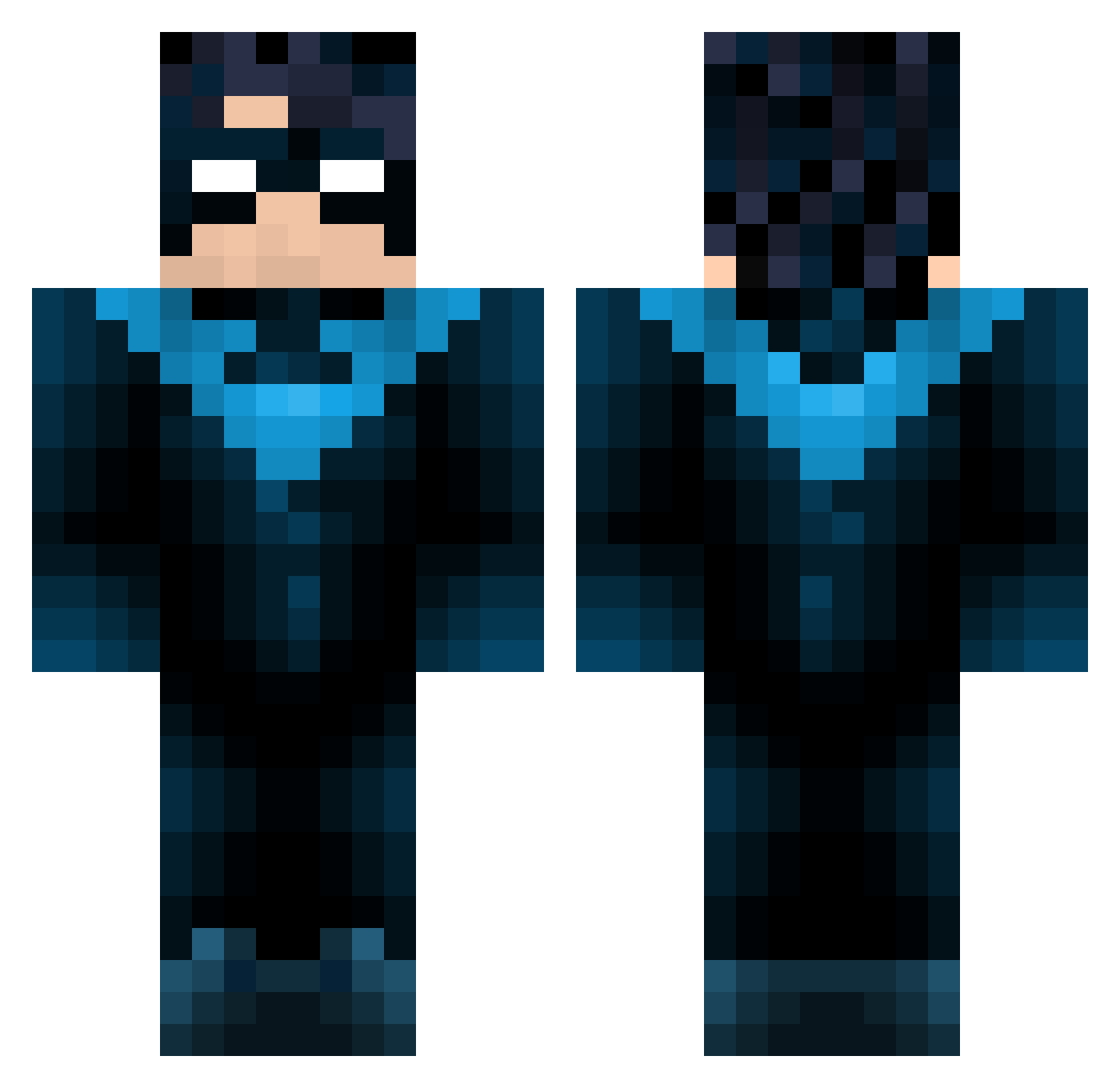 Forseen Minecraft skin, front and back view