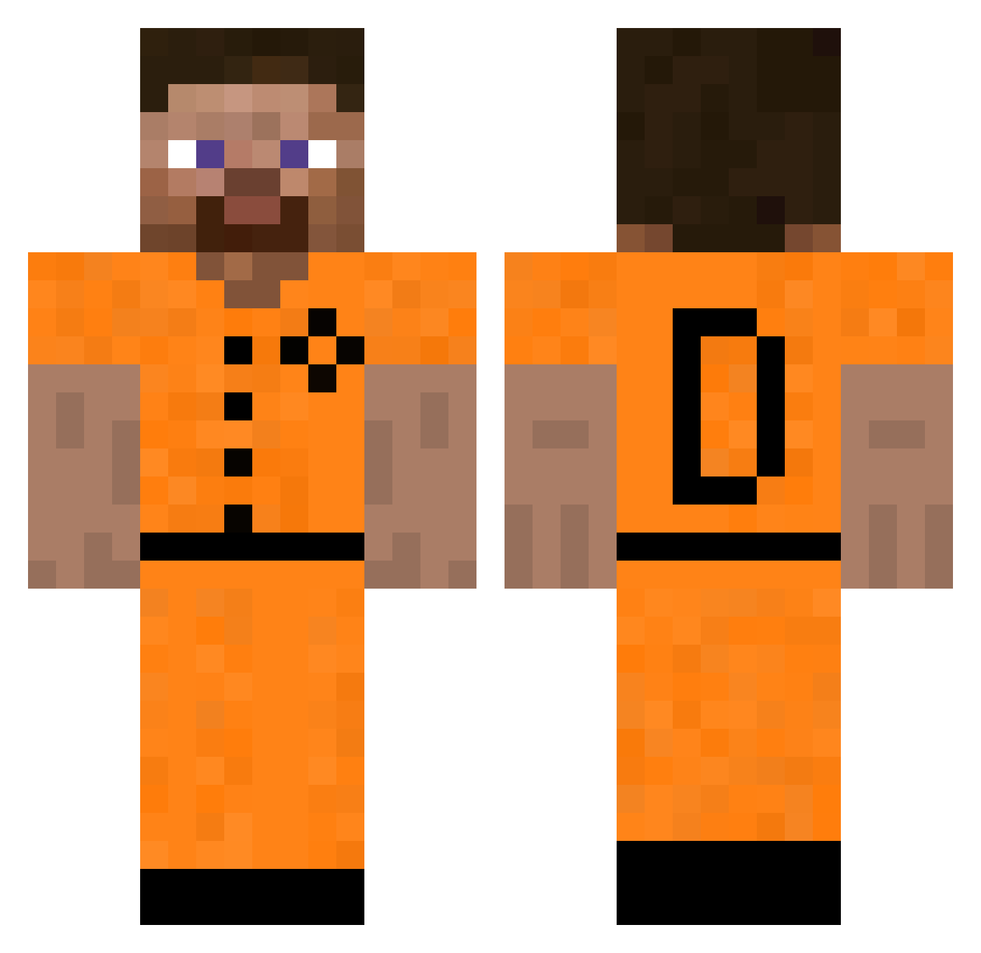 monkeyman9999998 Minecraft skin, front and back view