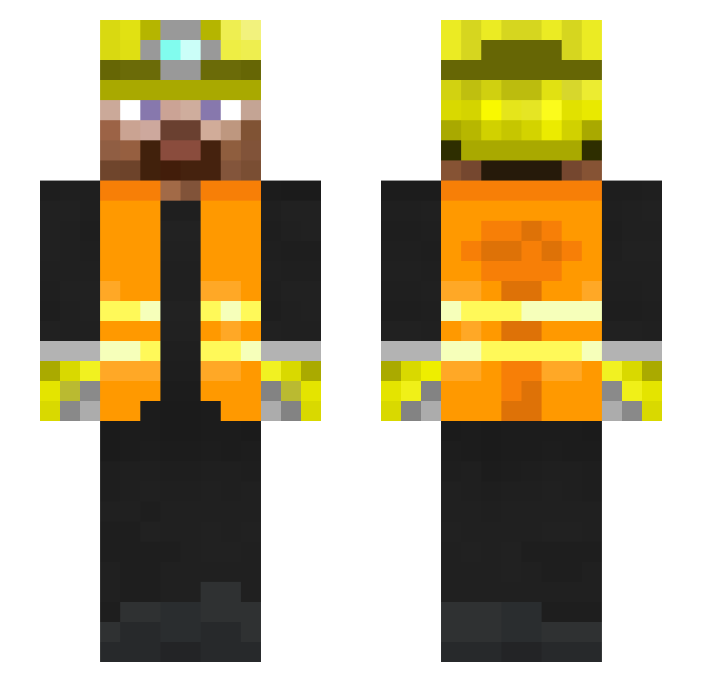 mo5hi Minecraft skin, front and back view