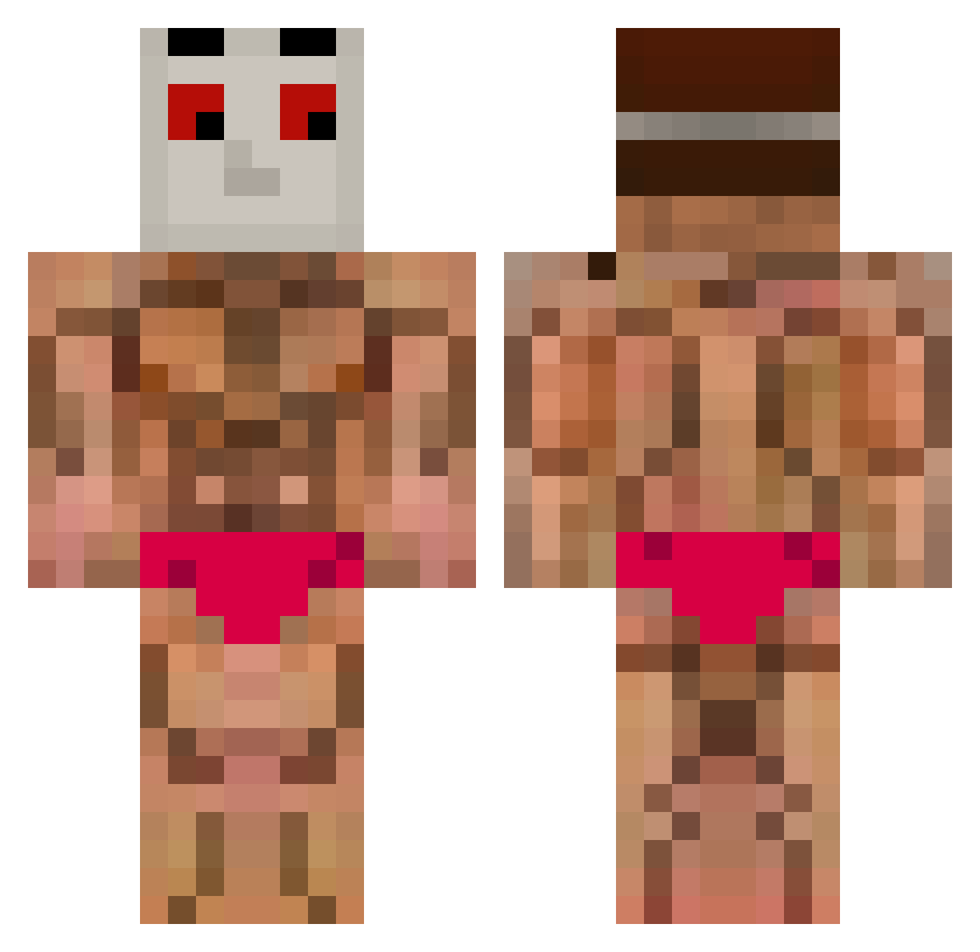 Deskopt Minecraft skin, front and back view