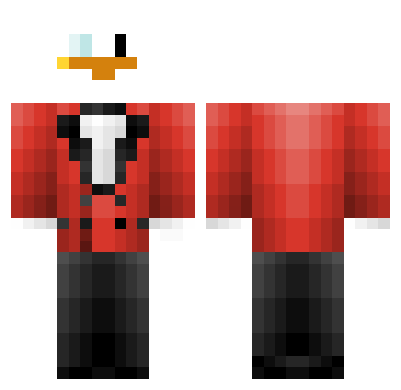 Hampus200 Minecraft skin, front and back view