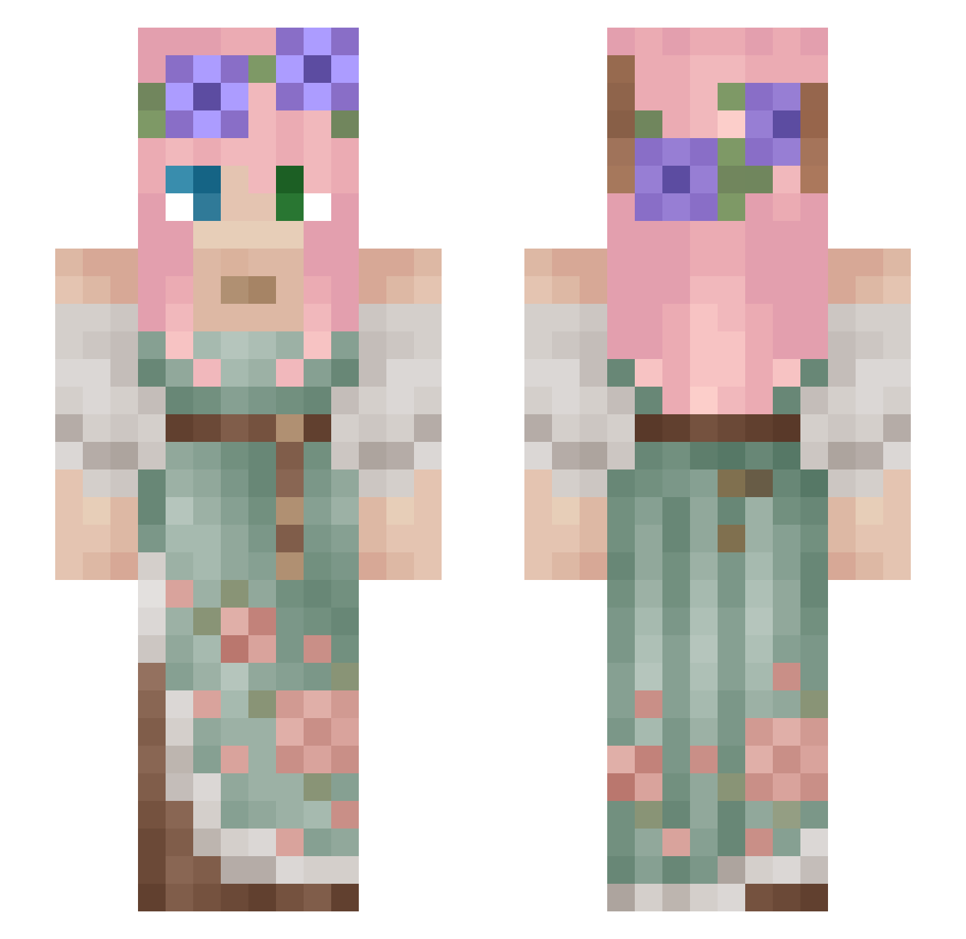 Turmolii Minecraft skin, front and back view