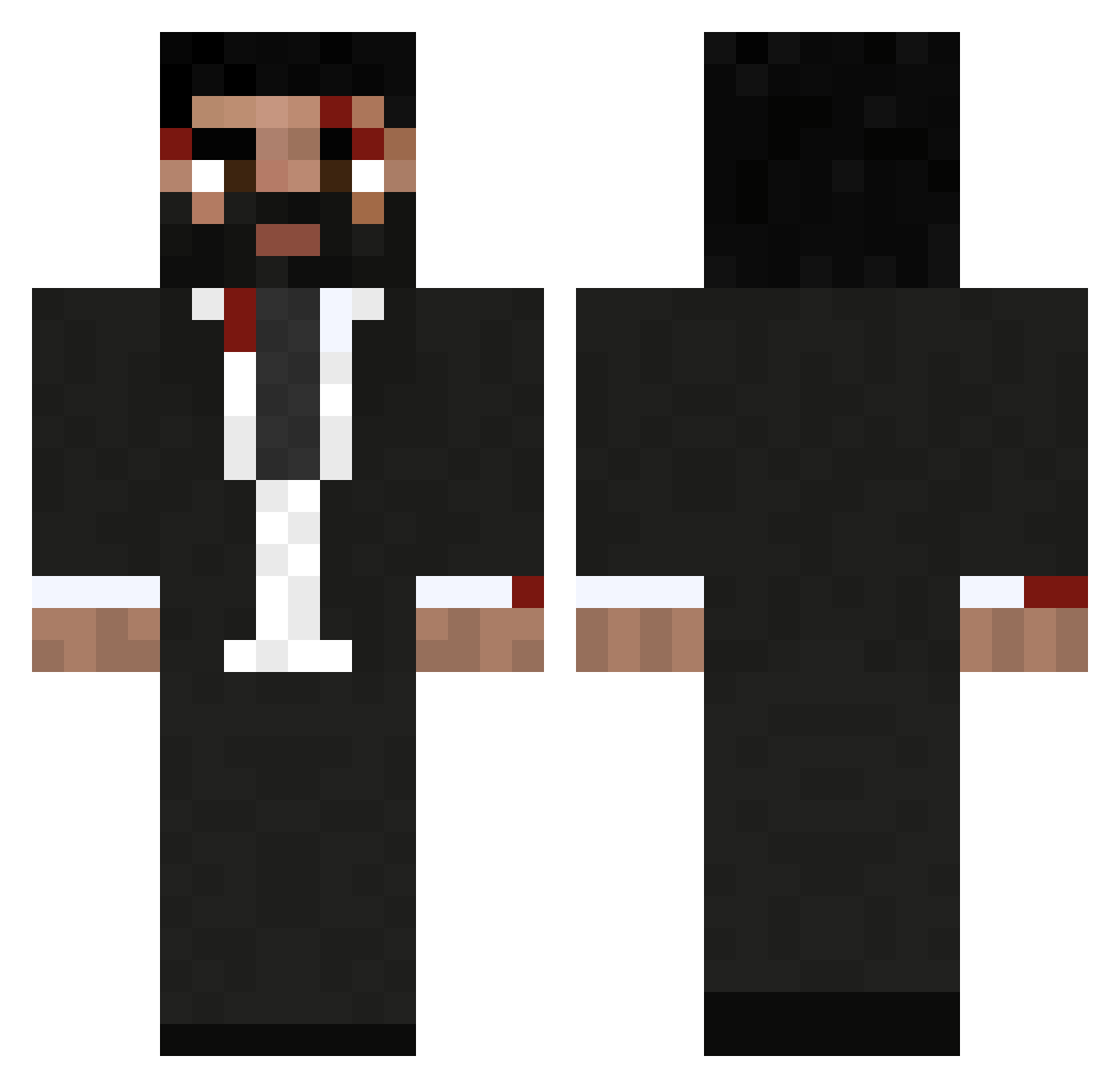 jarunn Minecraft skin, front and back view