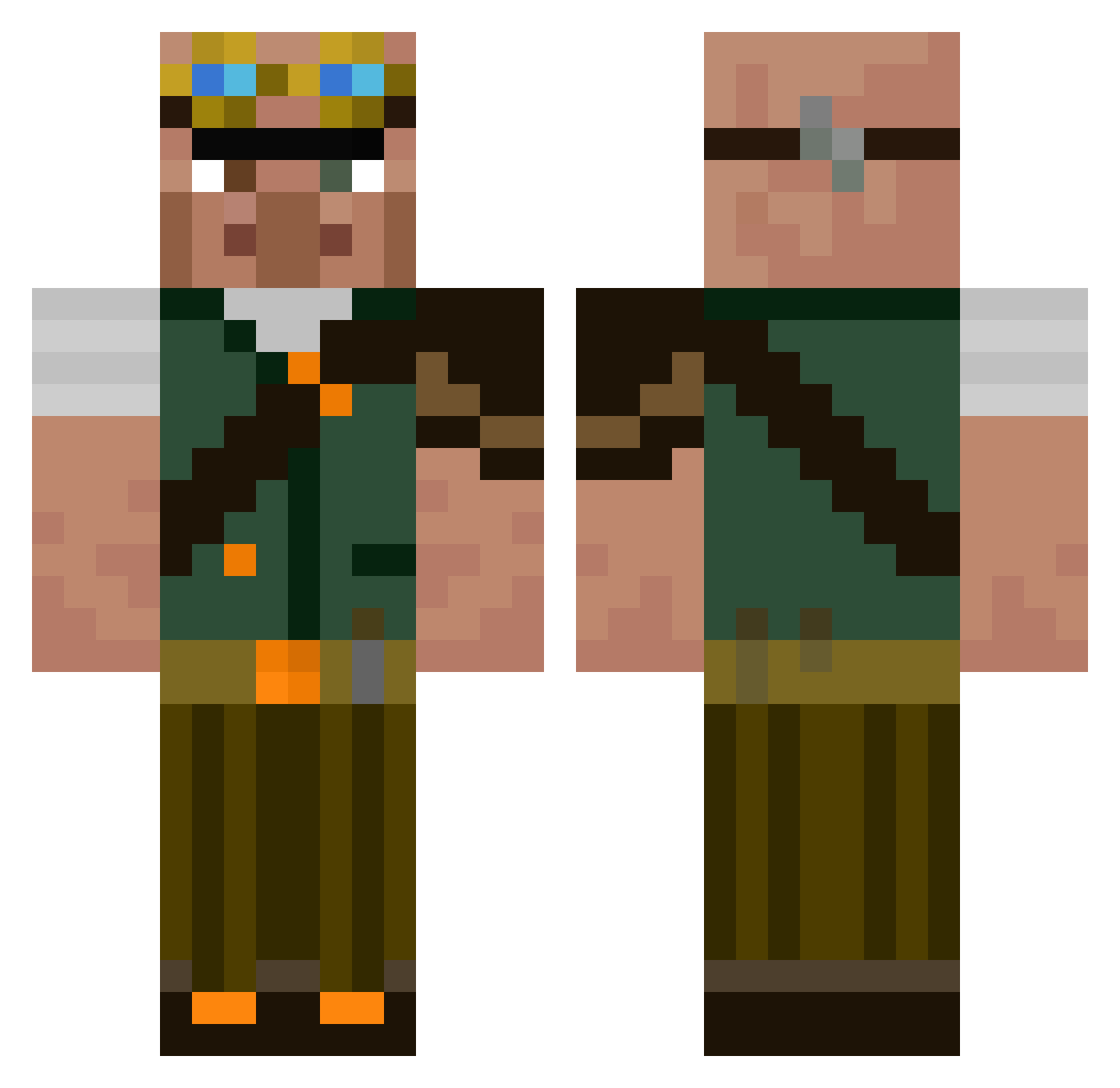 Fino2011skittles Minecraft skin, front and back view