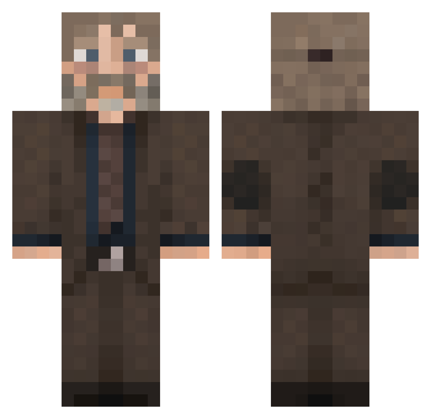 yLivid Minecraft skin, front and back view