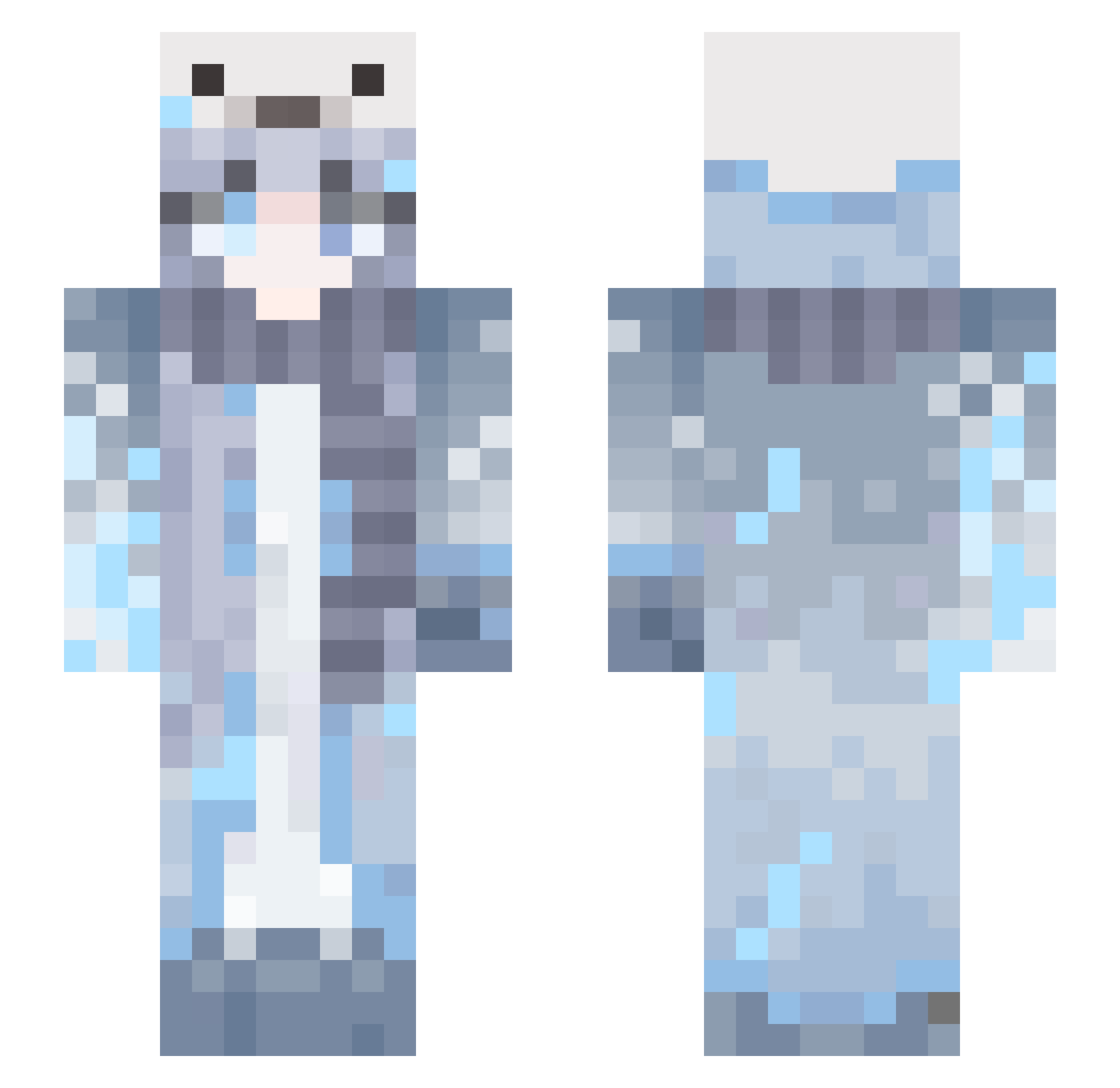 VitarminC Minecraft skin, front and back view