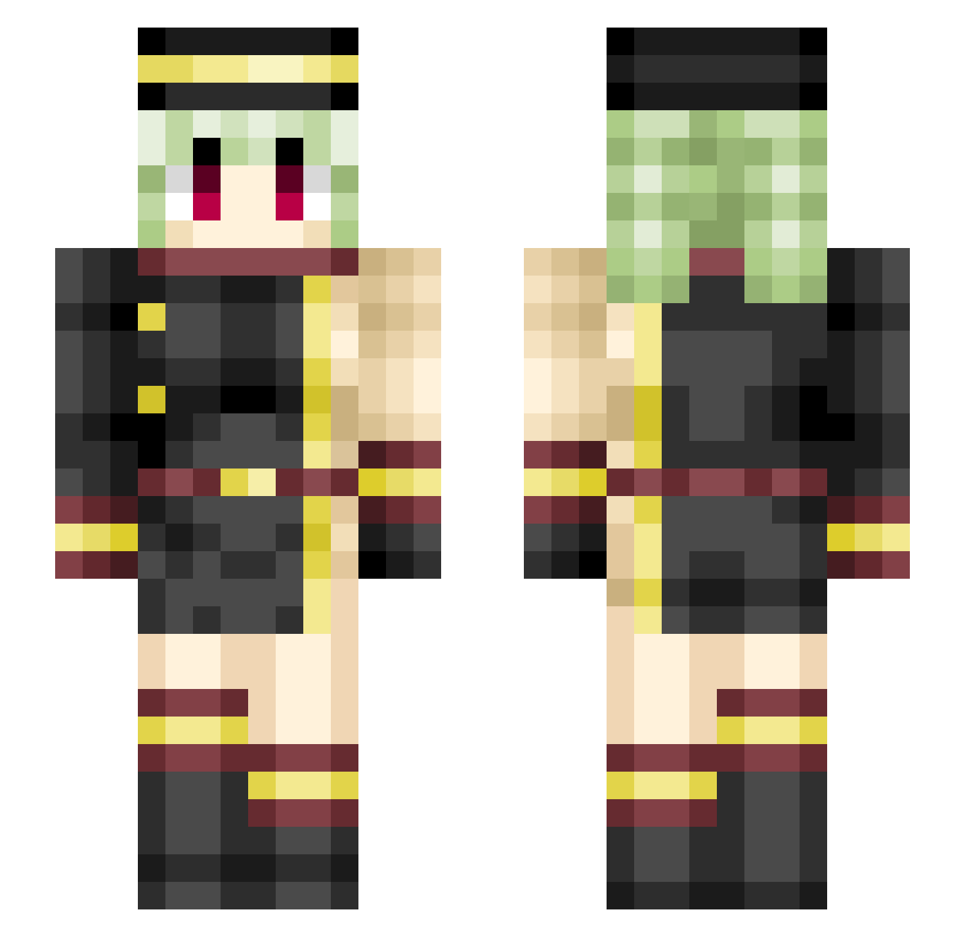 Ratt_13 Minecraft skin, front and back view