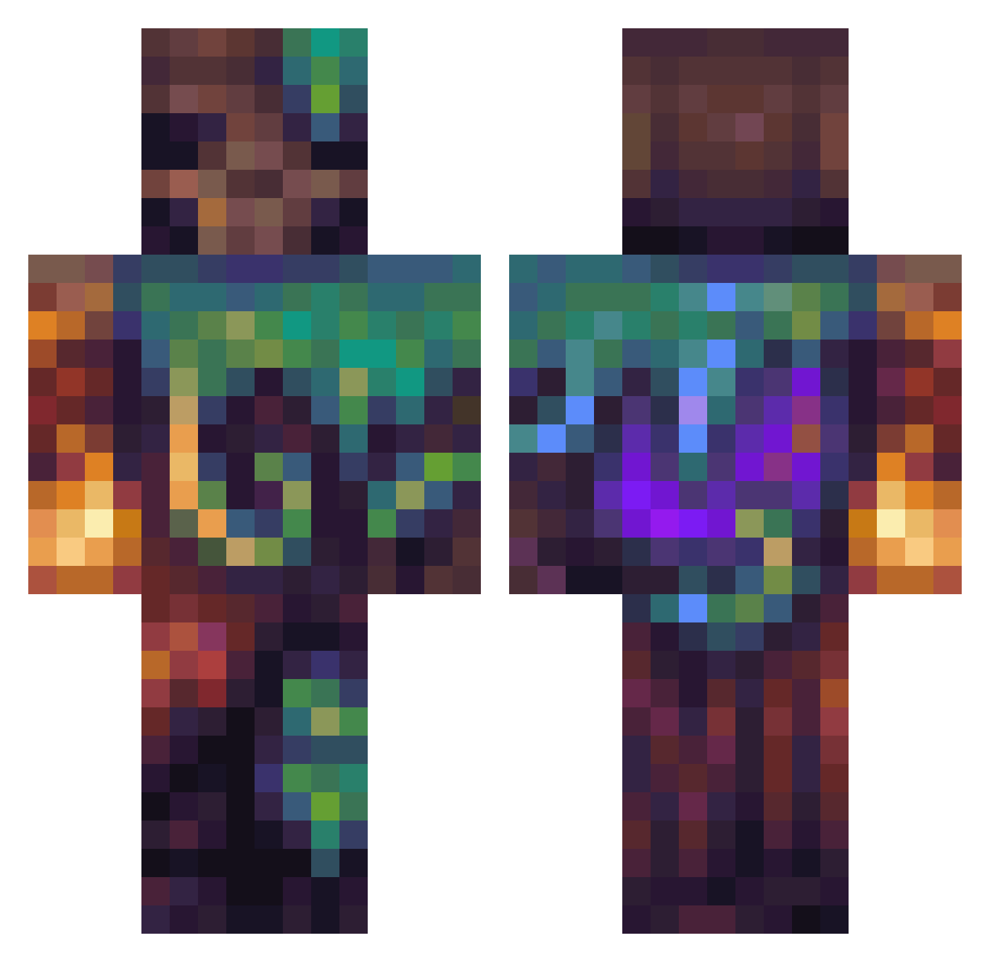 oMolten Minecraft skin, front and back view