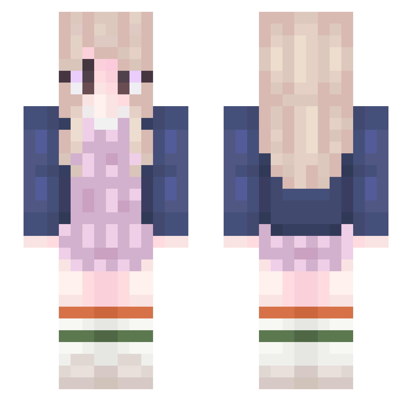 Eudbamm Minecraft skin, front and back view