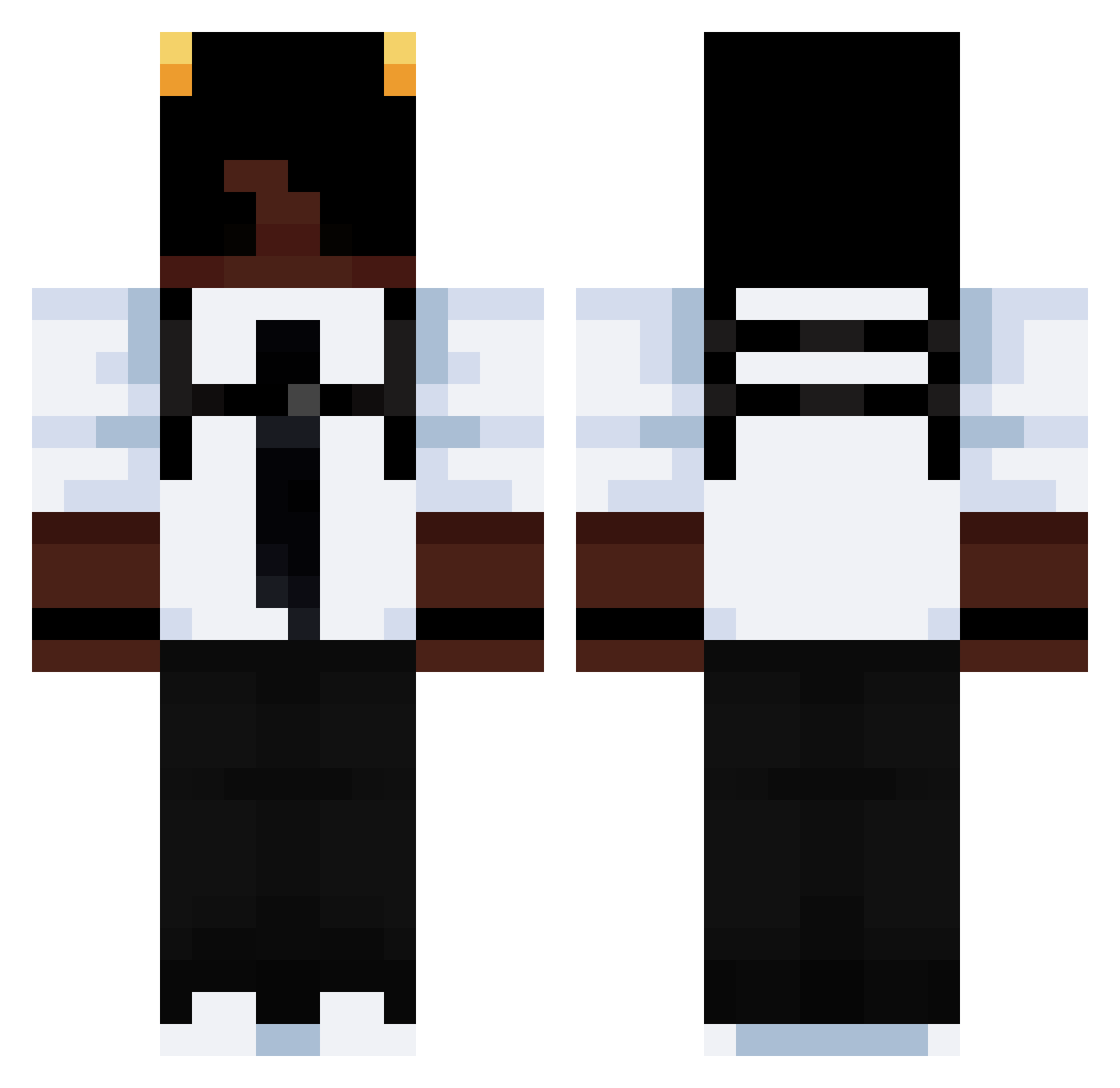 Horrorizon82 Minecraft skin, front and back view