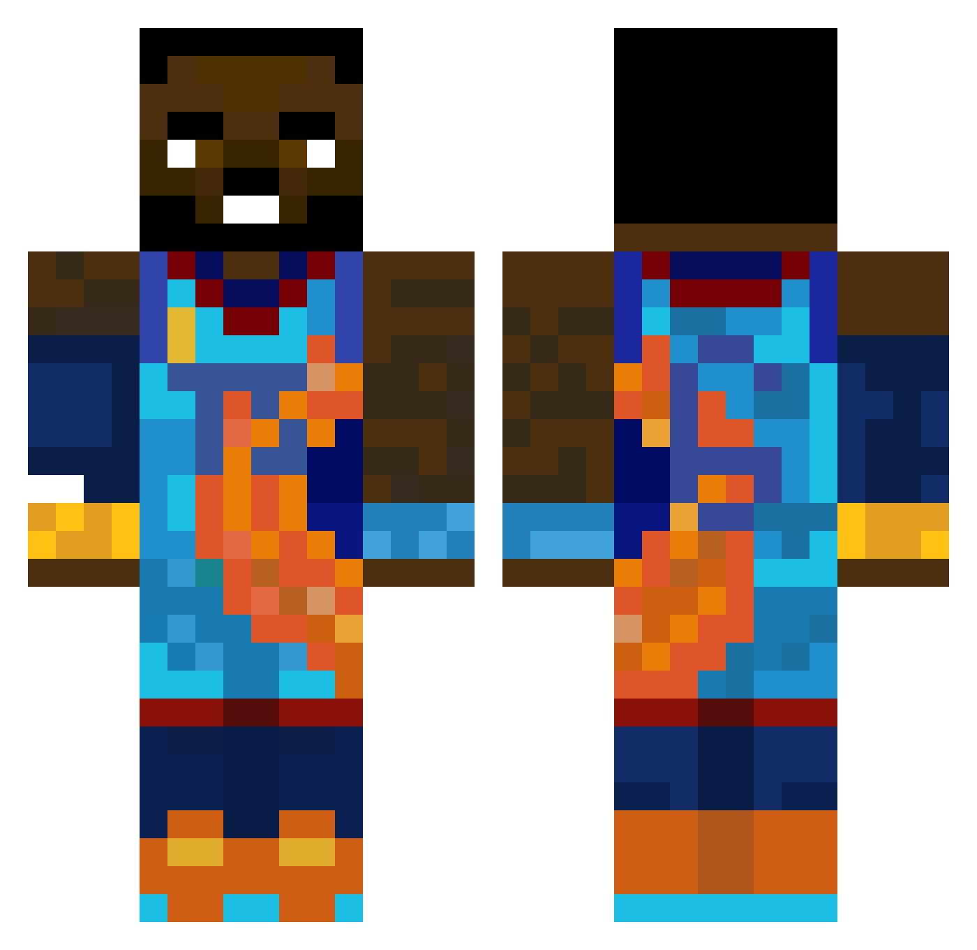 UrNansMoot Minecraft skin, front and back view