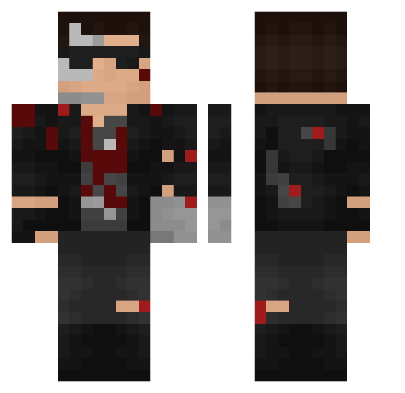 cam762 Minecraft skin, front and back view