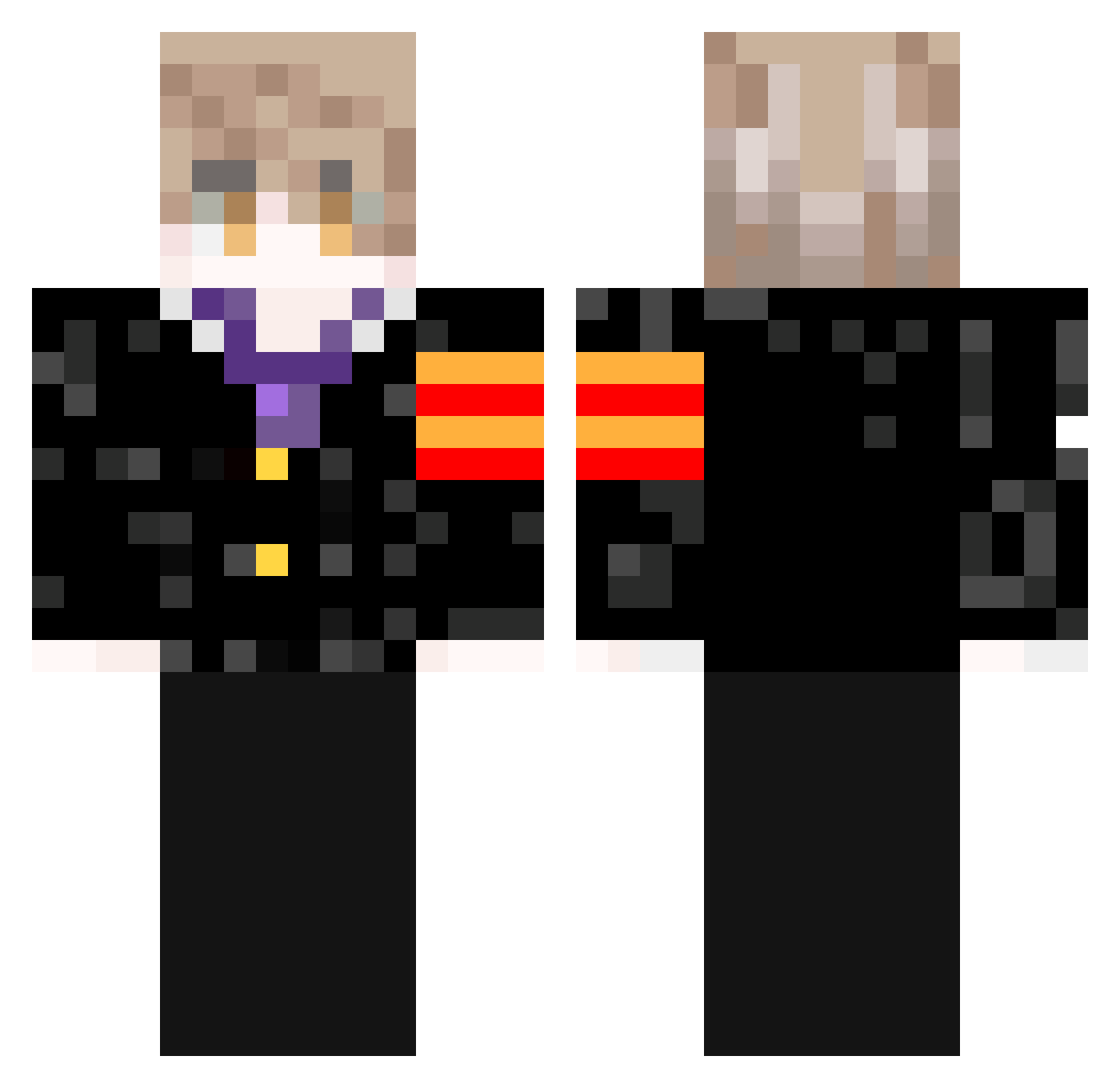 JanseR33 Minecraft skin, front and back view