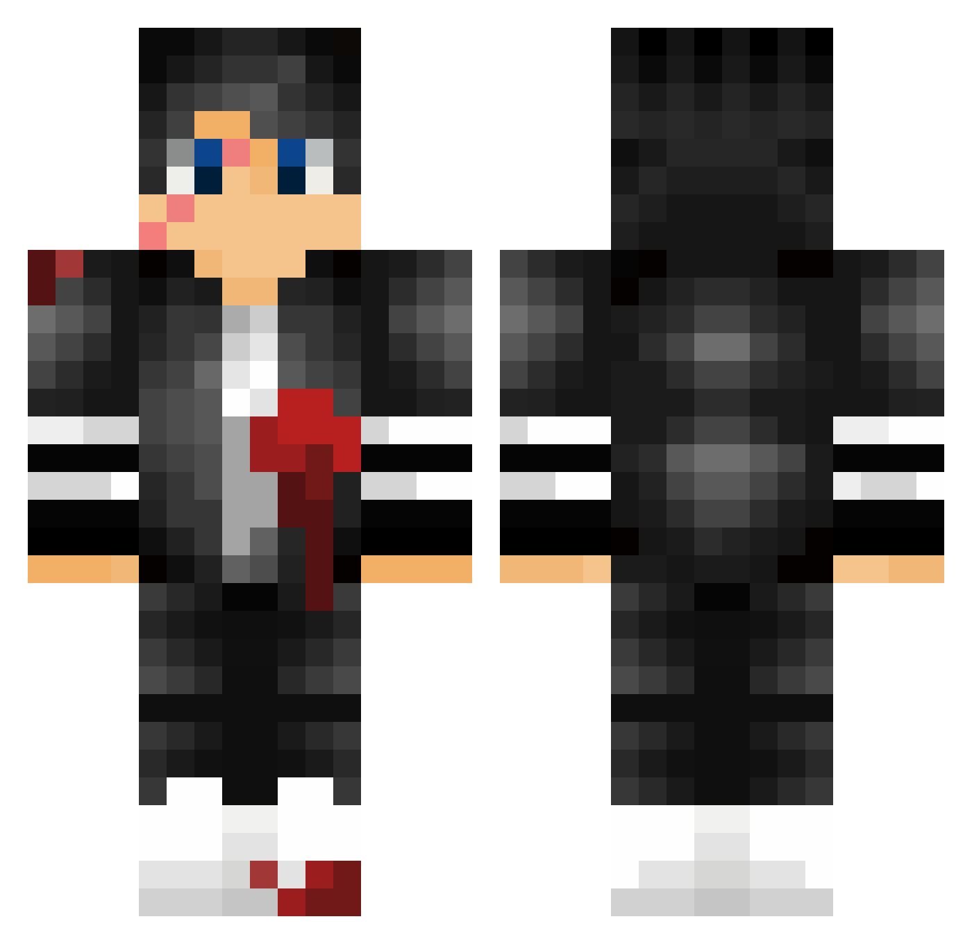 Flofey Minecraft skin, front and back view