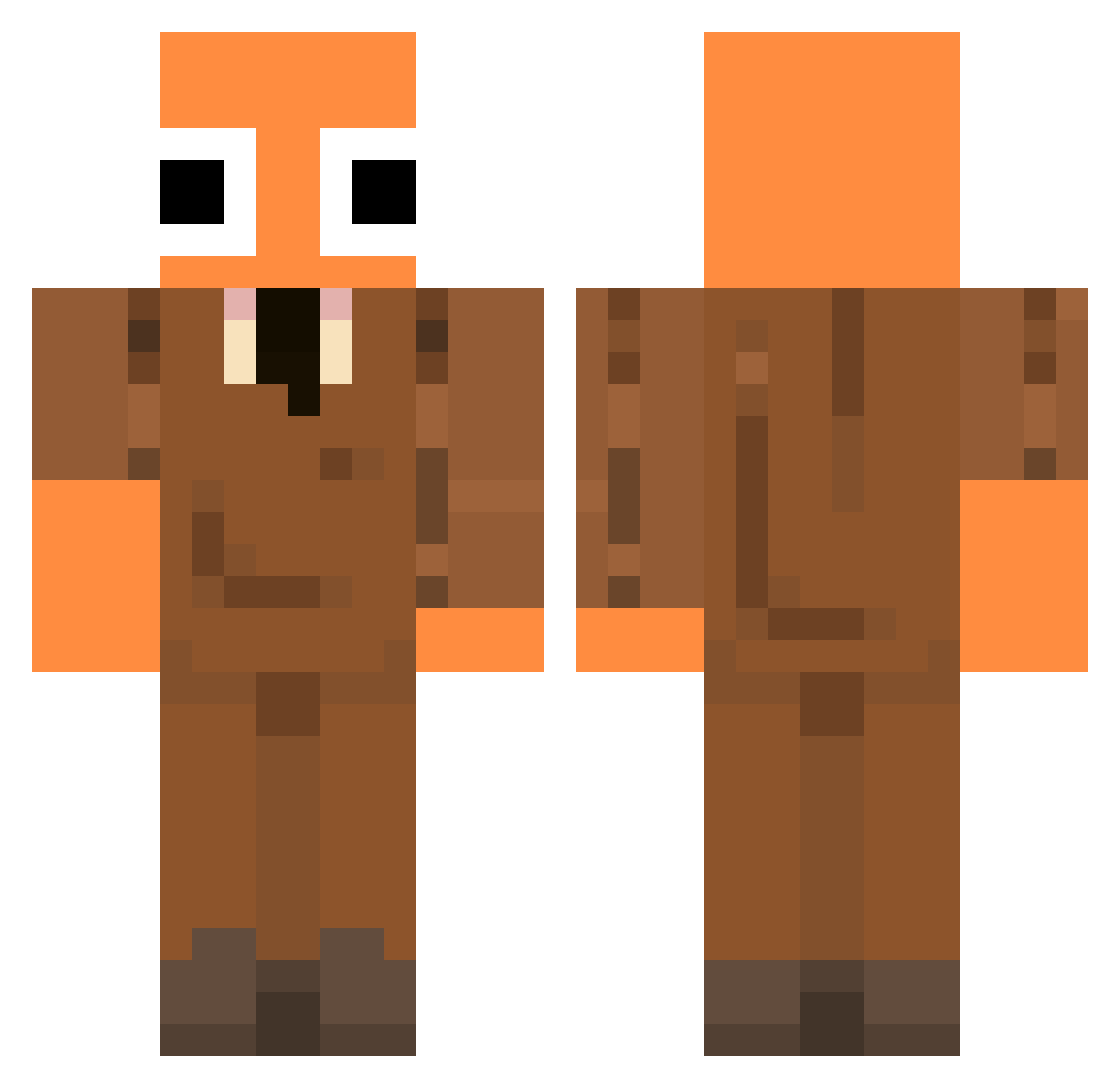 MCVLegend Minecraft skin, front and back view