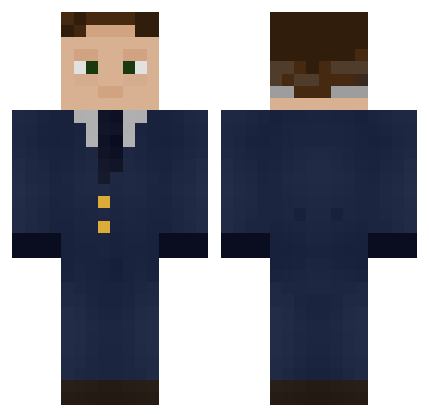 Terminal141 Minecraft skin, front and back view