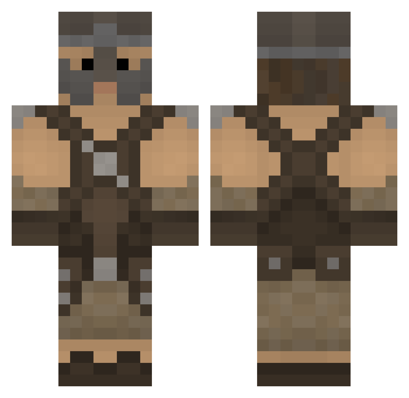 Patronizer Minecraft skin, front and back view