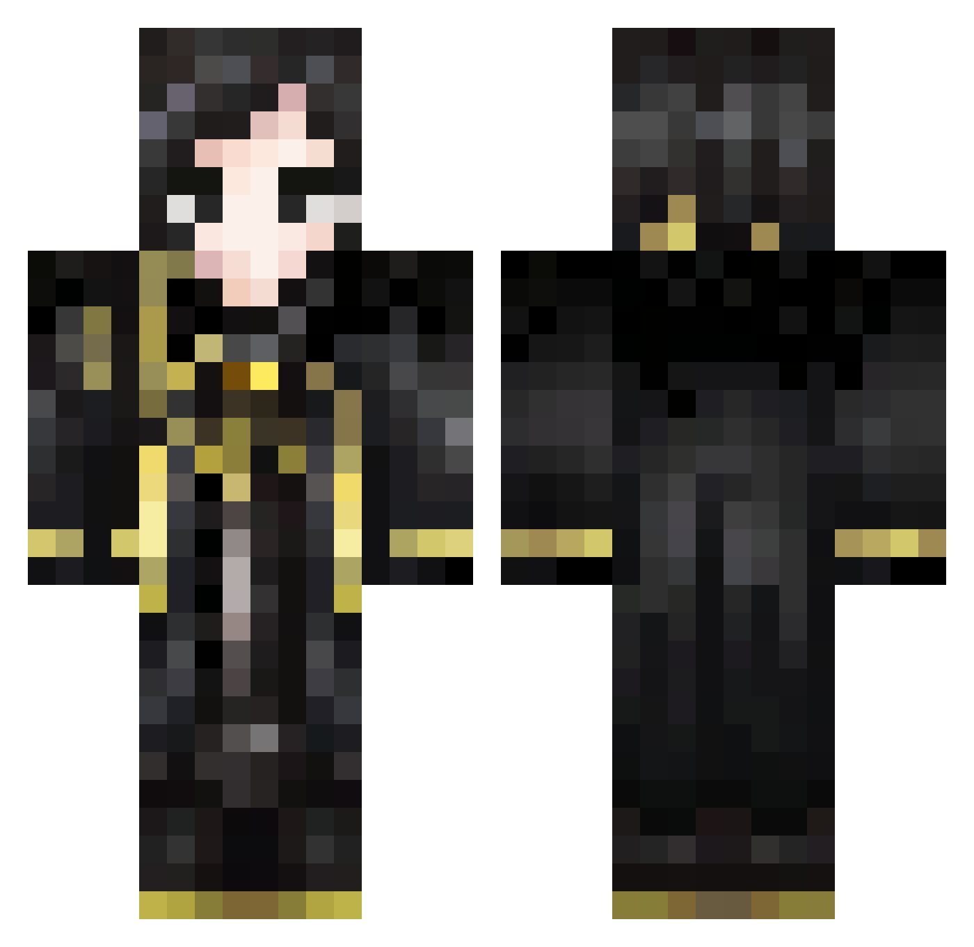 Latency123 Minecraft skin, front and back view