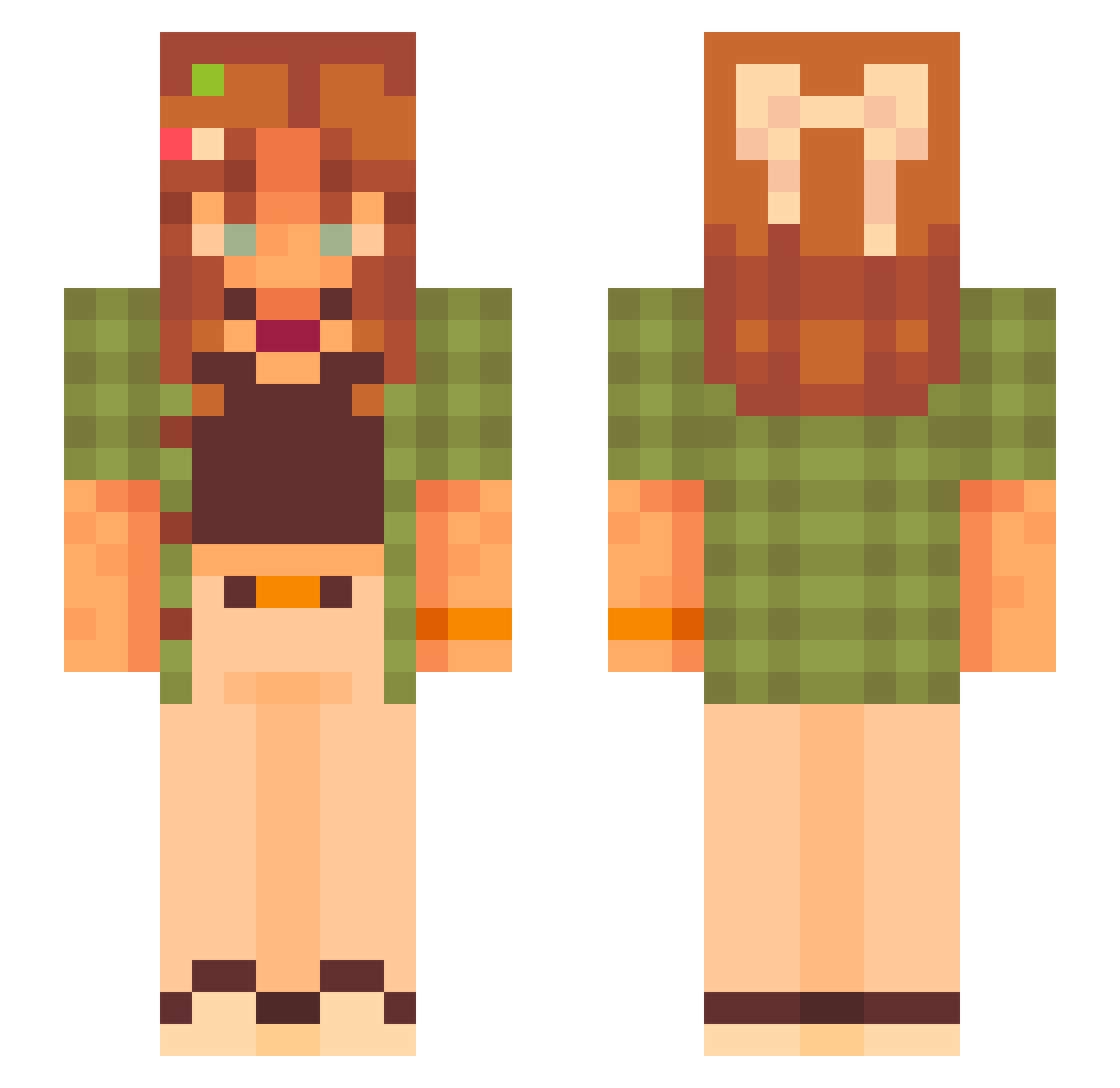SweetBriar Minecraft skin, front and back view