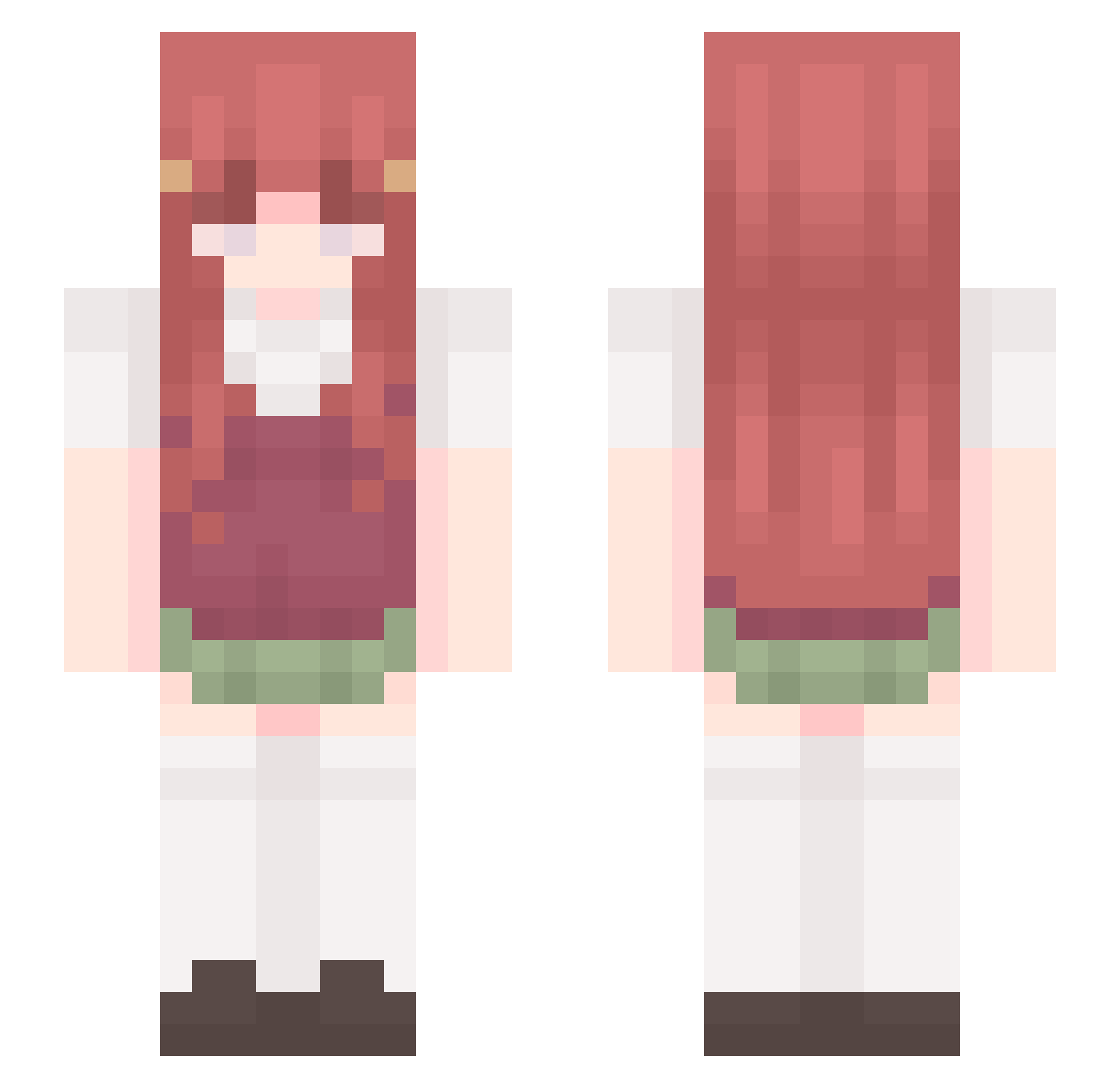 SNNKY Minecraft skin, front and back view